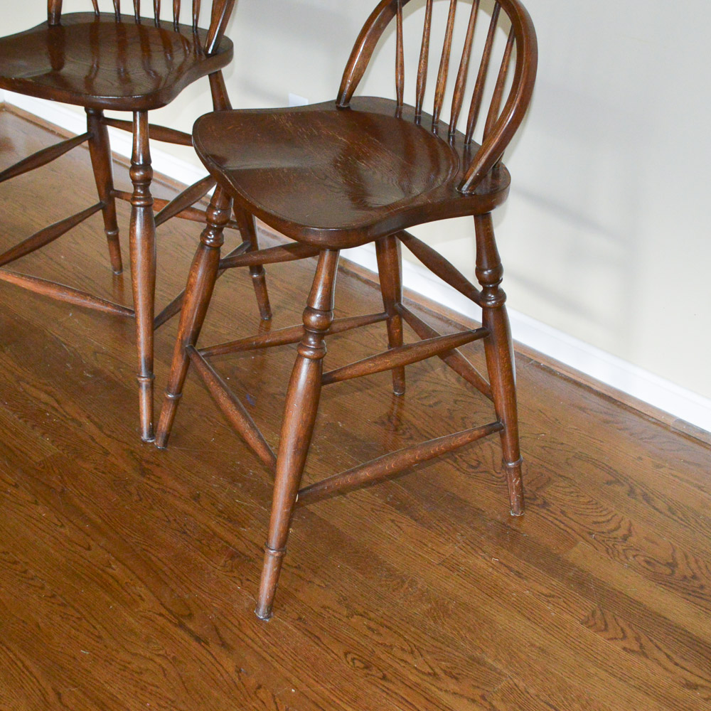 Pair of Low Back Windsor Style Bar Stools EBTH
