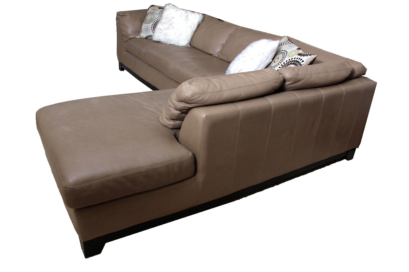 tan leather sofa with chaise