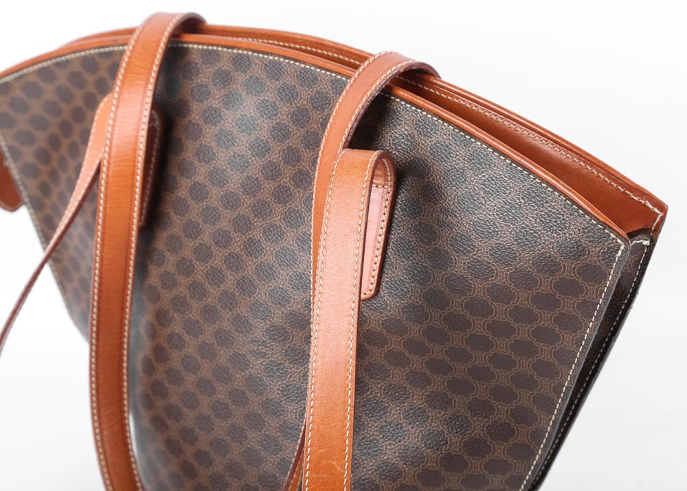 Celine Paris Signature Monogram Leather Handbag EBTH