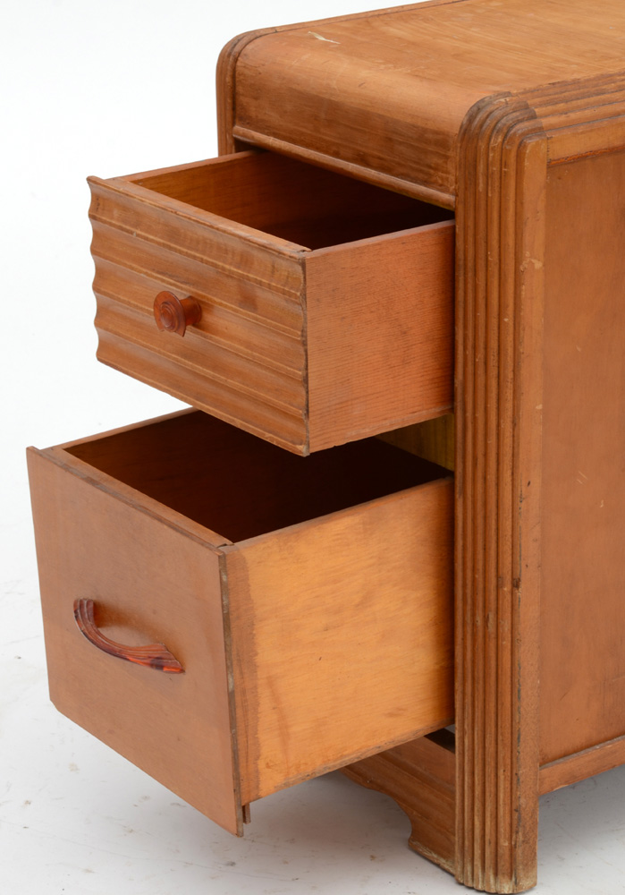 Vintage Art Deco Waterfall Nightstand EBTH