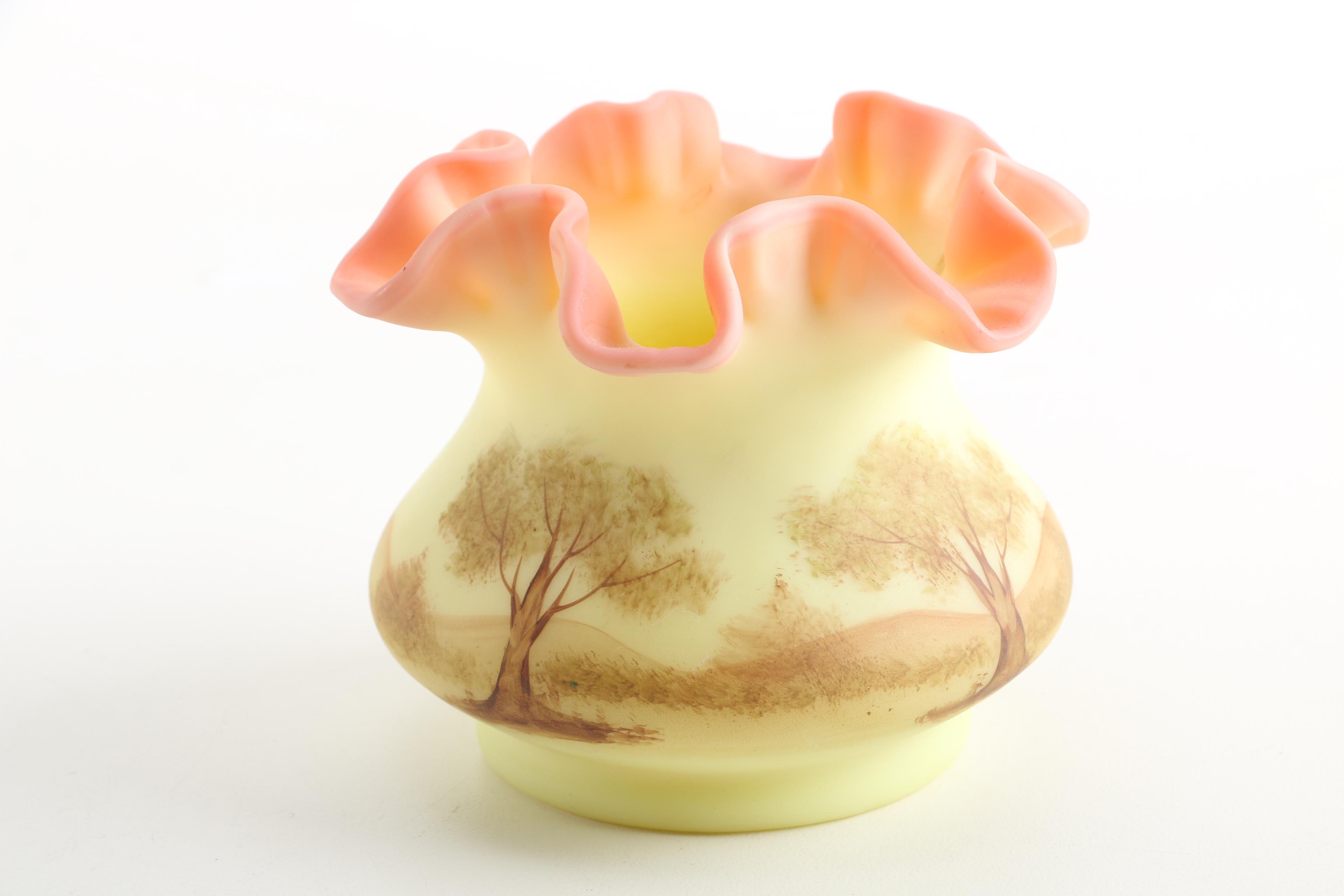 Signed Fenton "Burmese" Vases EBTH