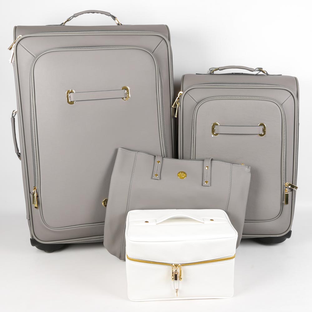 joy mangano leather luggage