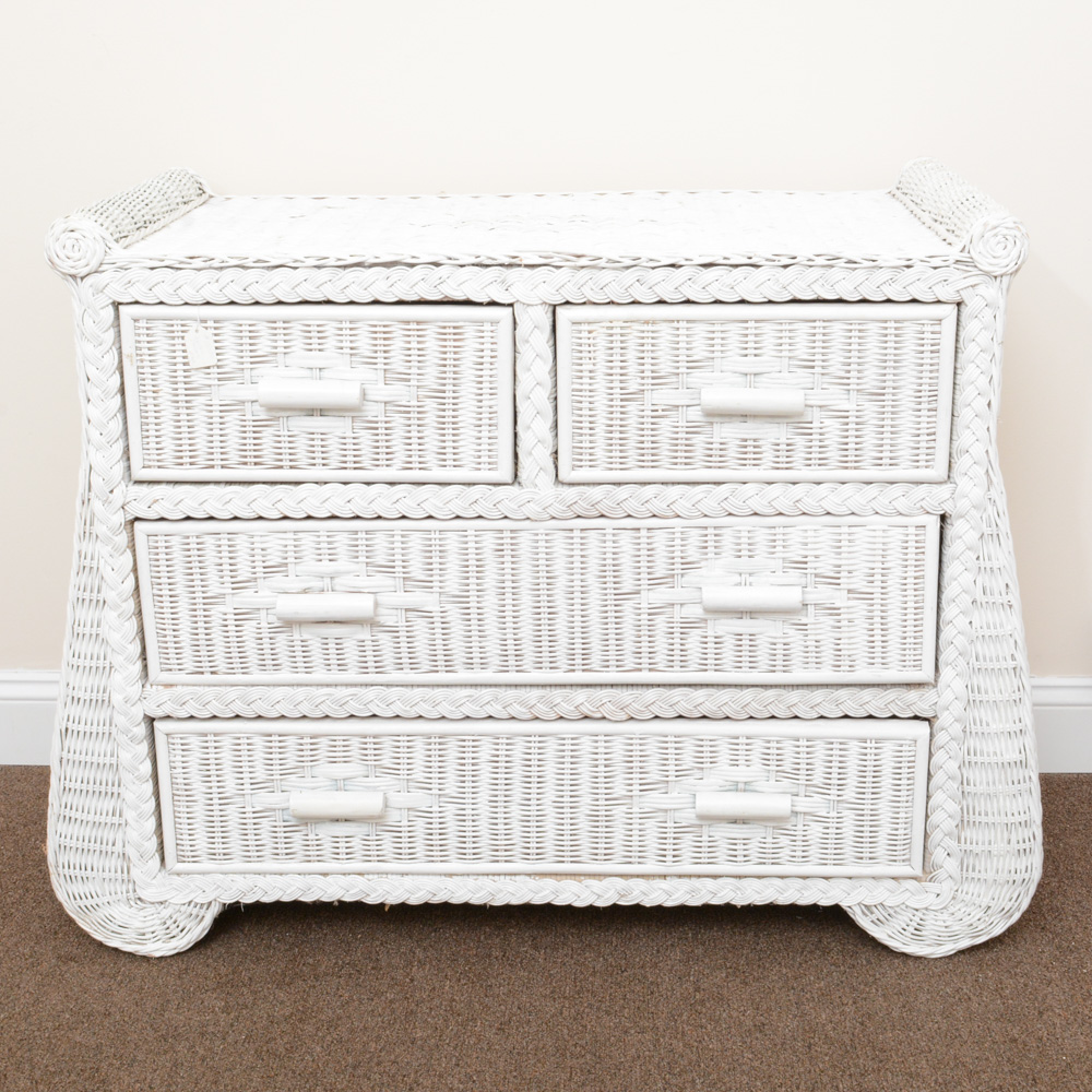 Vintage White Wicker Bedroom Set EBTH
