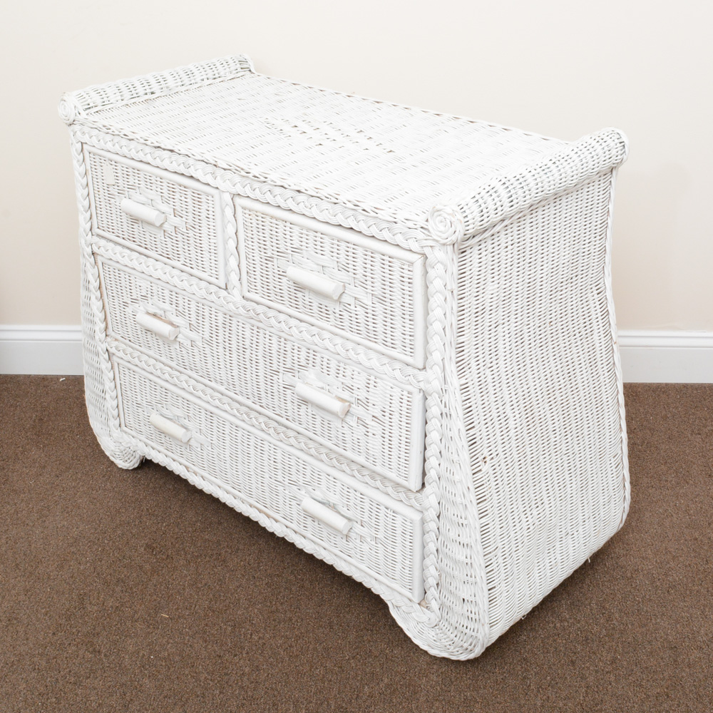 Vintage White Wicker Bedroom Set EBTH