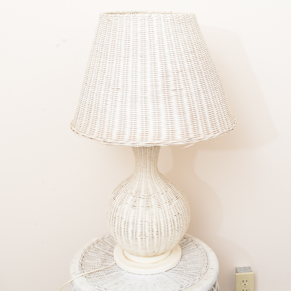 Vintage White Wicker Bedroom Set EBTH