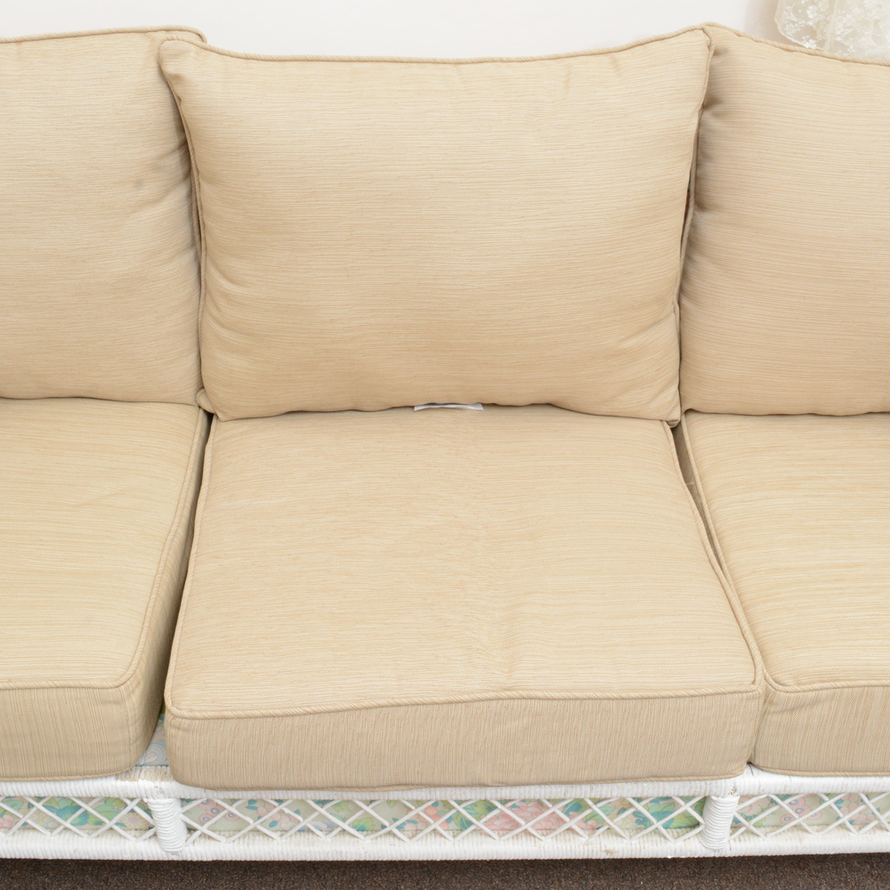 Vintage Wicker Sofa and Coffee Table Set EBTH