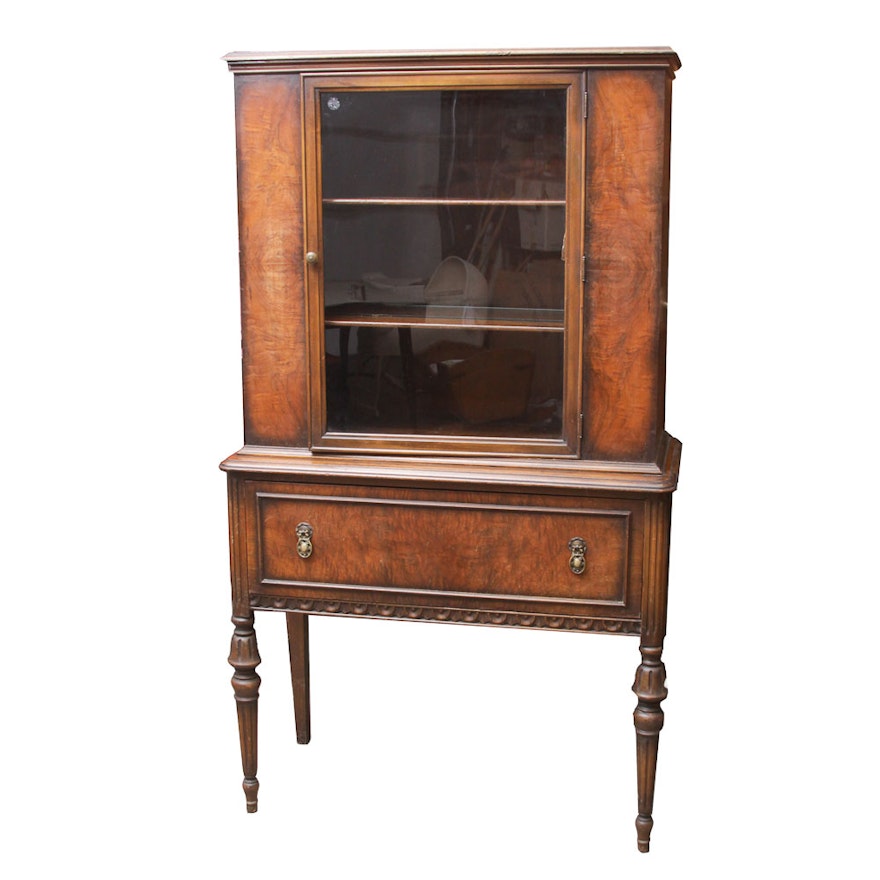 Vintage Jacobean Style China Cabinet By Union National Ebth