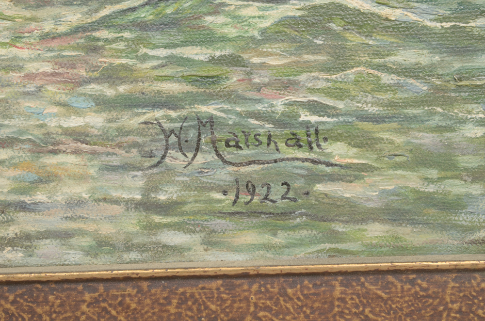 W. Marshall Oil Painting on Canvas EBTH