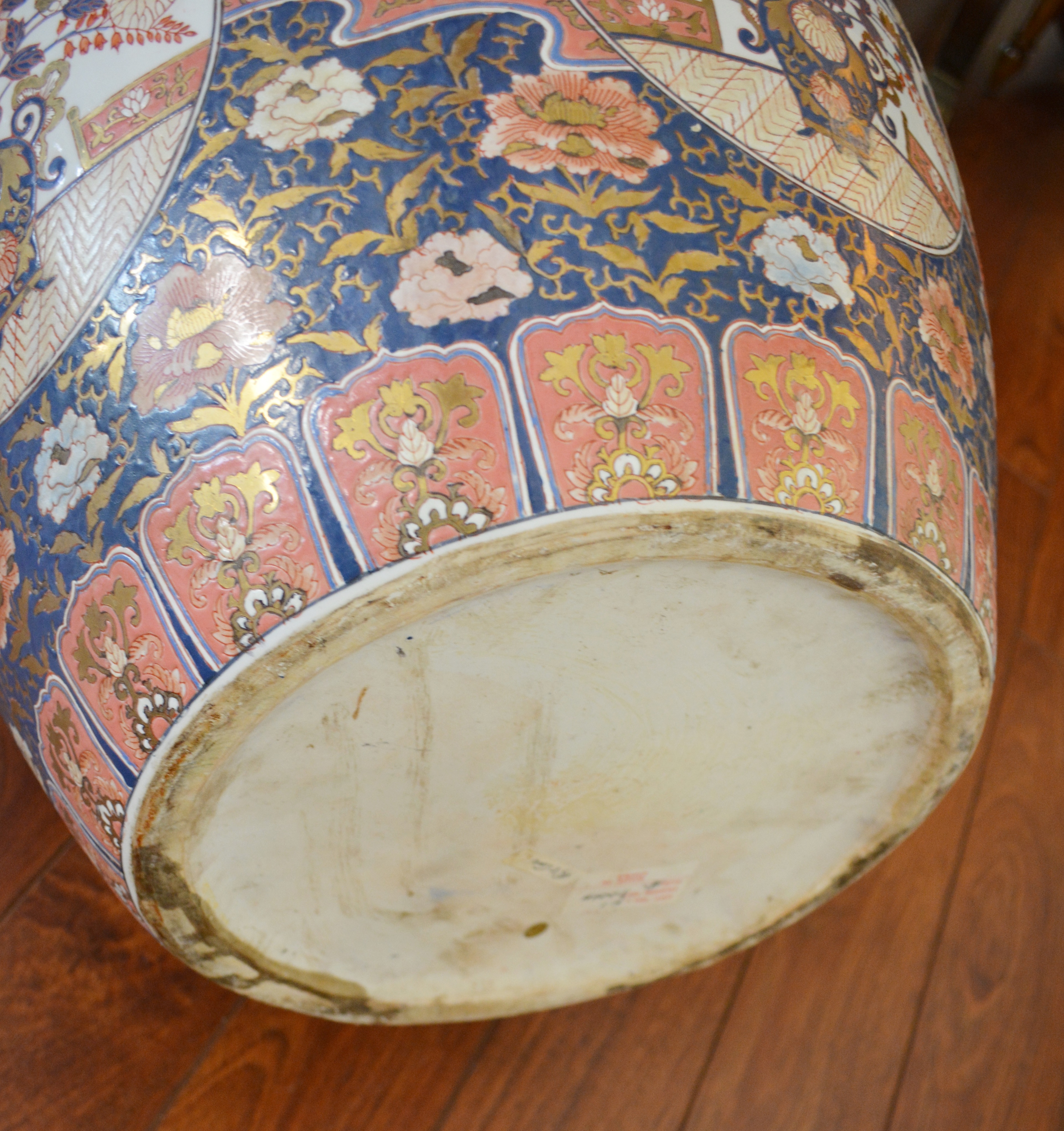 Large Chinese Fishbowl Ceramic Pot With Stand EBTH