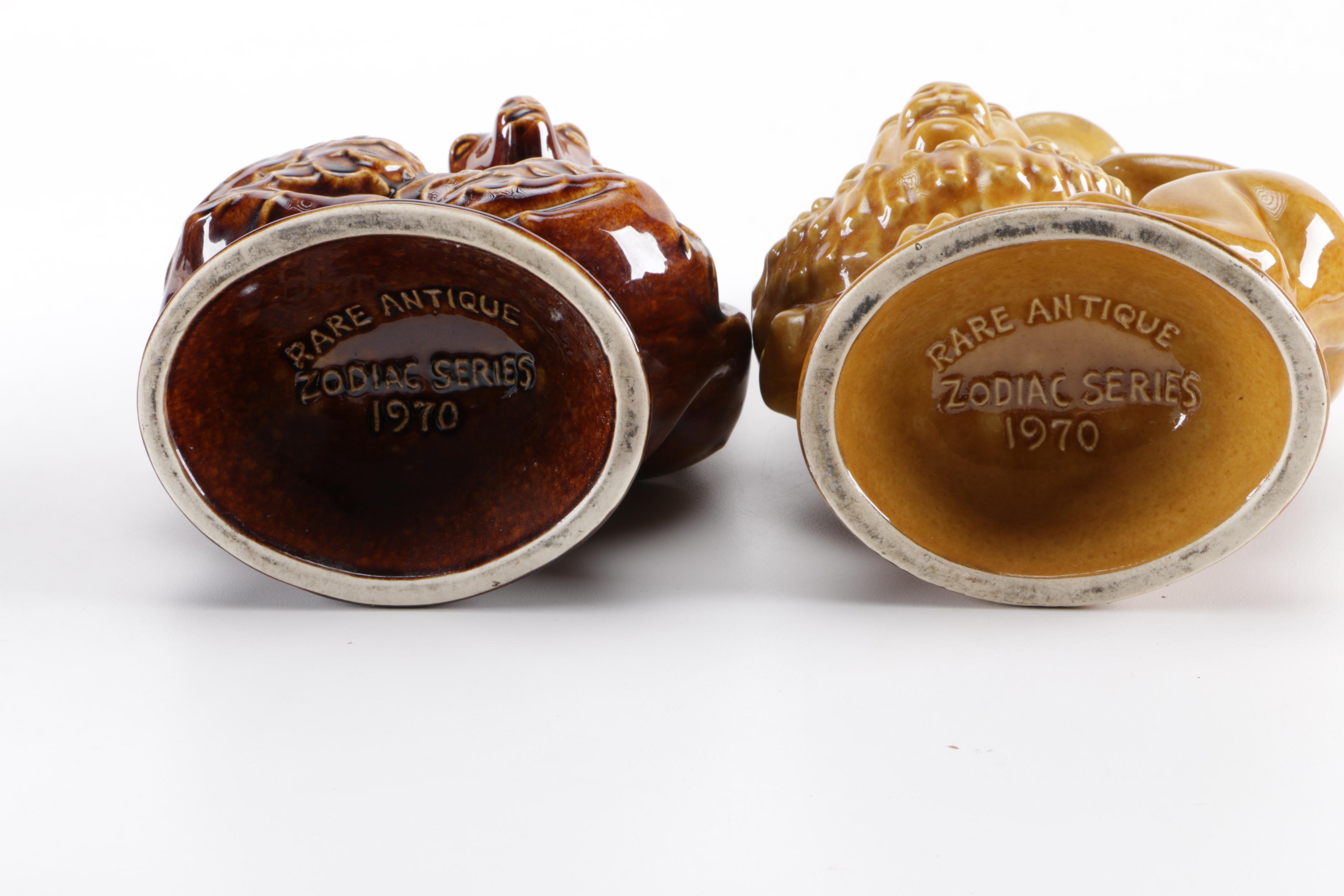 1970 "Rare Antique Zodiac Series" Ceramic Kentucky Bourbon Decanters EBTH