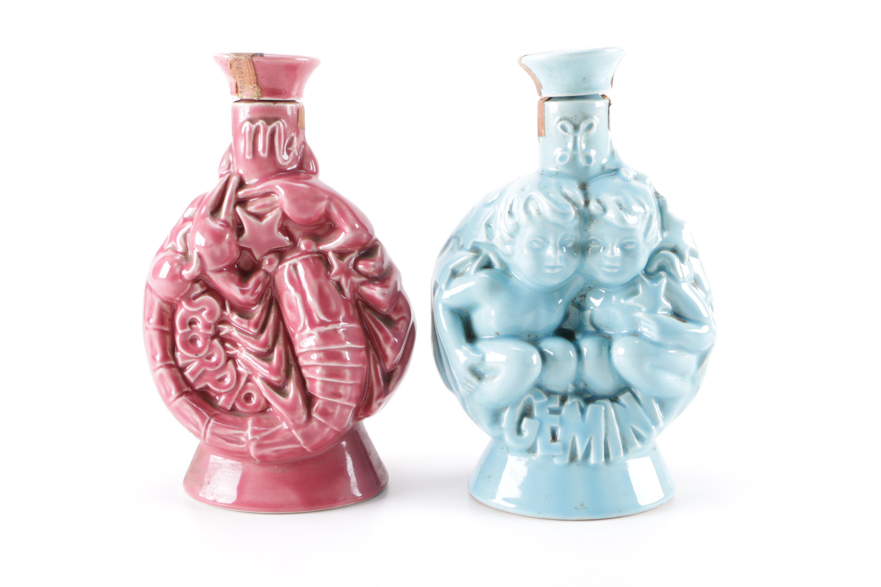 1970 "Rare Antique Zodiac Series" Ceramic Kentucky Bourbon Decanters EBTH