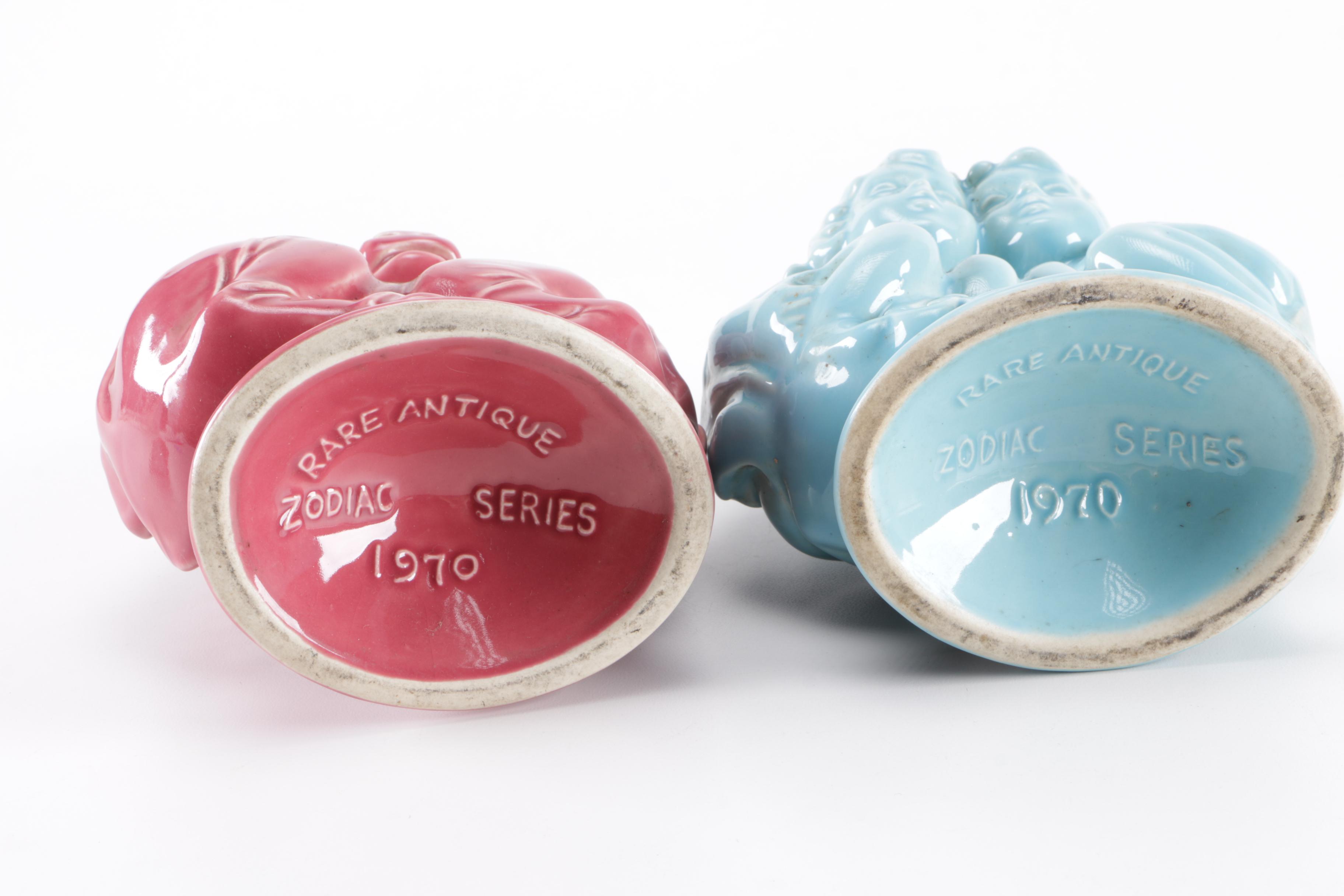 1970 "Rare Antique Zodiac Series" Ceramic Kentucky Bourbon Decanters EBTH