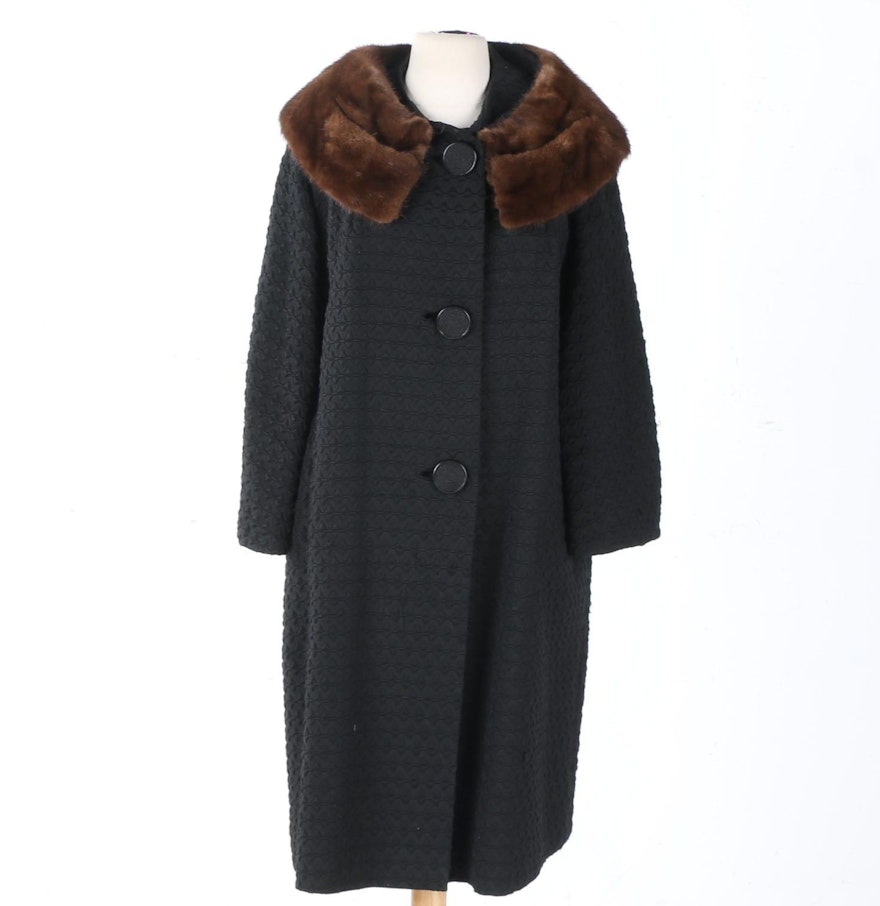 Vintage Coat Fur Collar 78