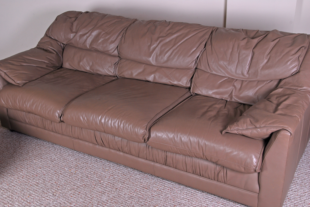 Sofa and Two Ottomans by Emerson Leather | EBTH