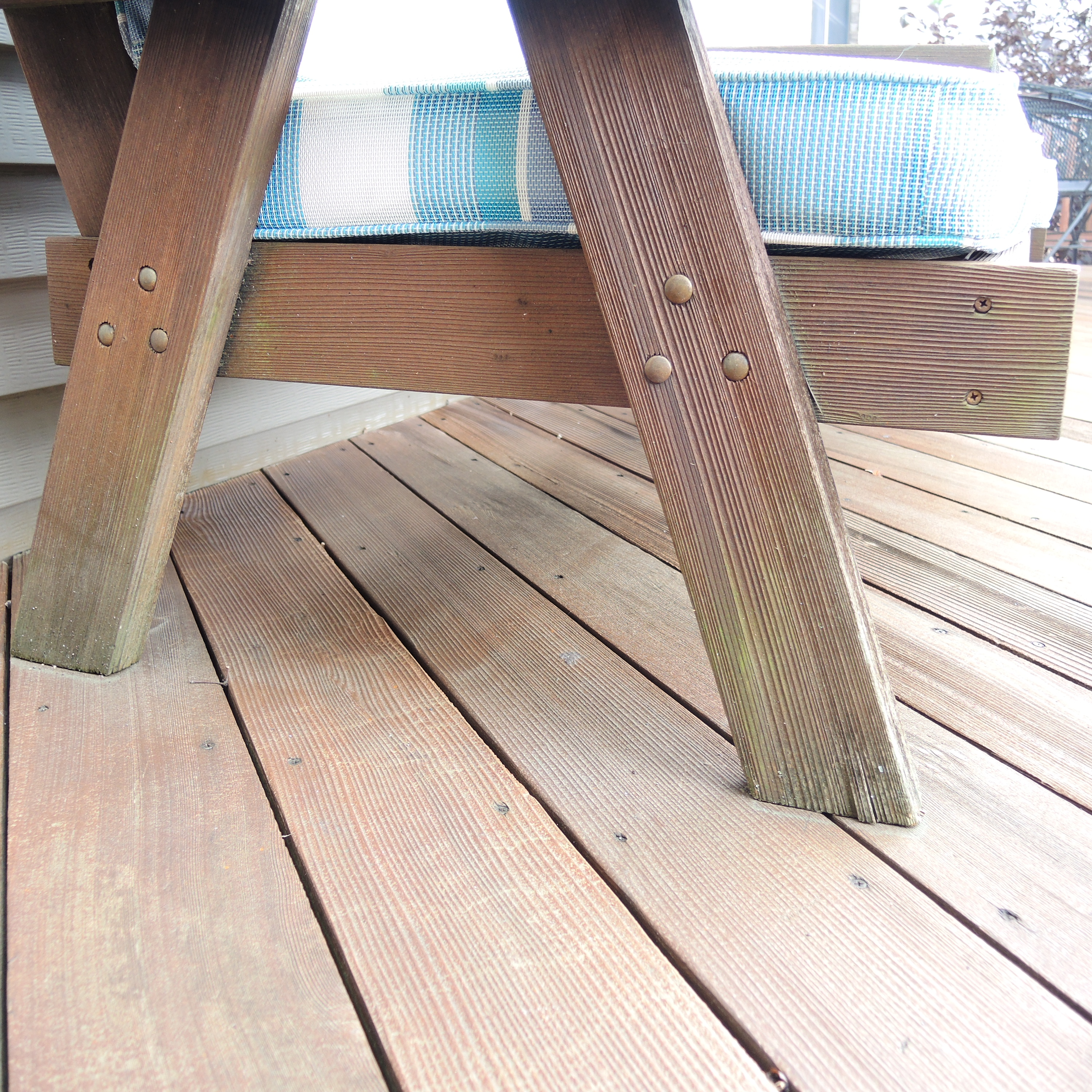 Redwood Patio Bench with AllWeather Cushions EBTH