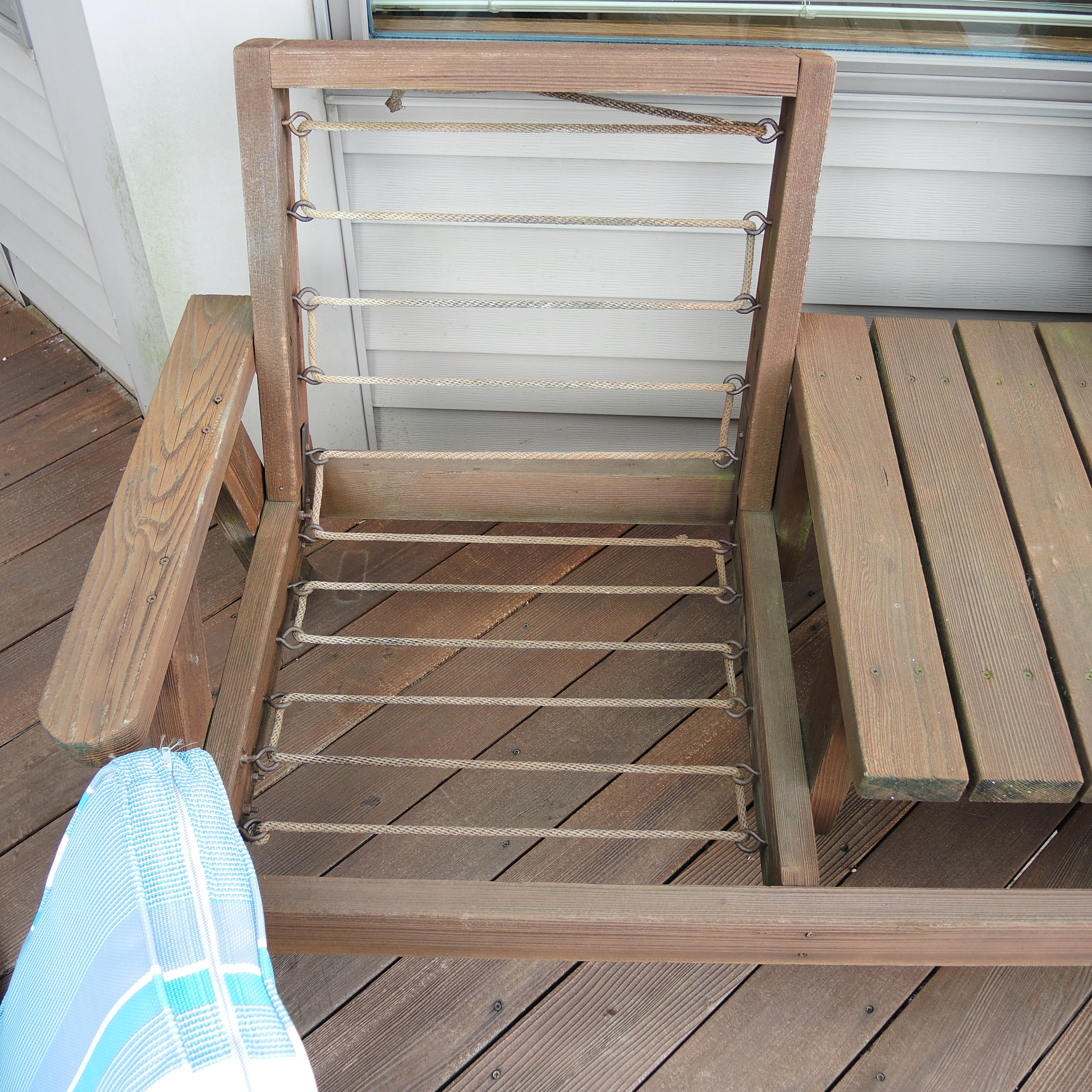 Redwood Patio Bench with AllWeather Cushions EBTH