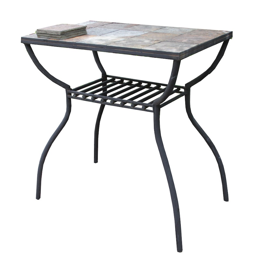 Outdoor Bar Table With Slate Tile Top Ebth