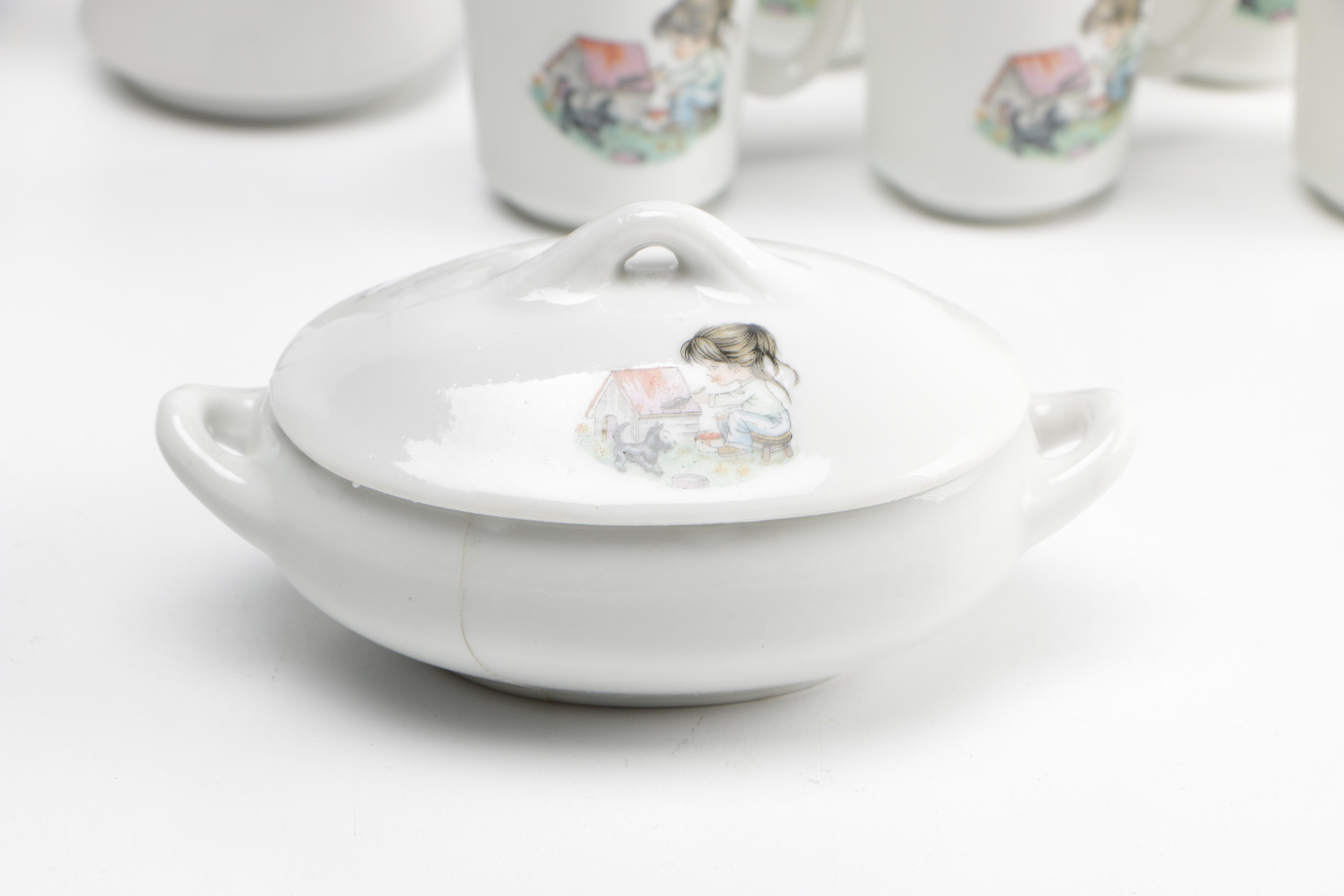 Japanese Scottie Dog Themed Miniature Tea Set EBTH