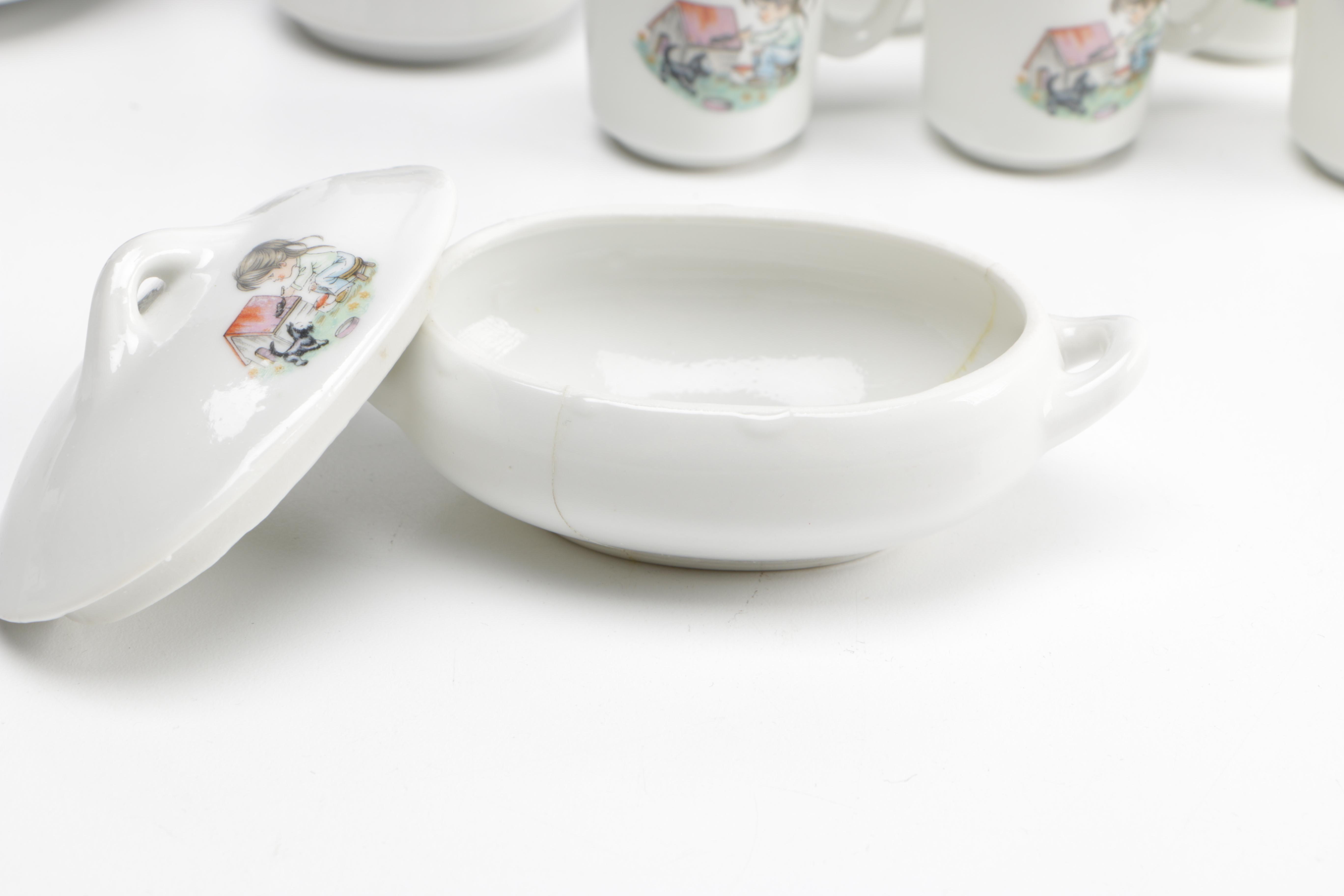 Japanese Scottie Dog Themed Miniature Tea Set EBTH