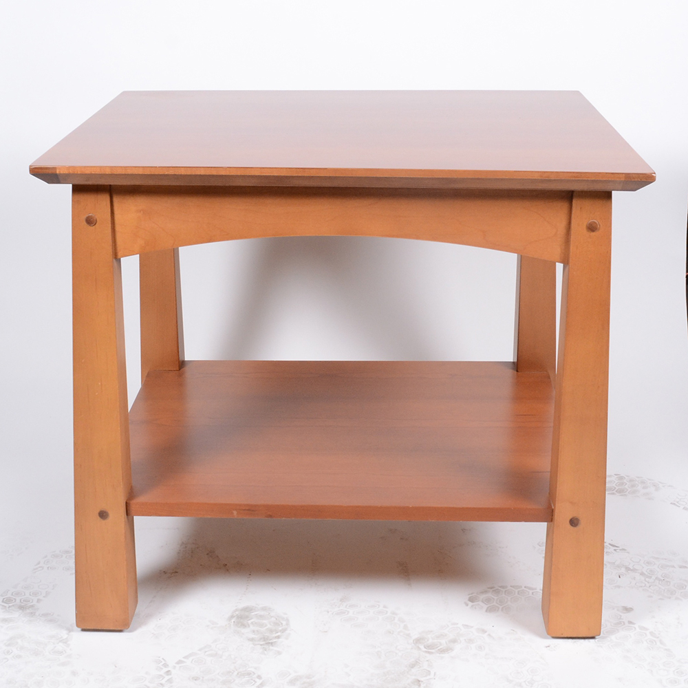 Cherry Wood End Tables By Lane EBTH   DSC 7427 