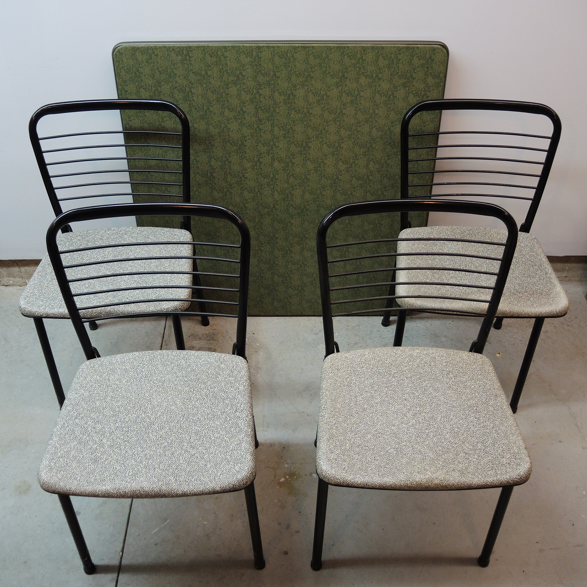 Vintage MidCentury Cosco Folding Card Table and Four Chairs EBTH