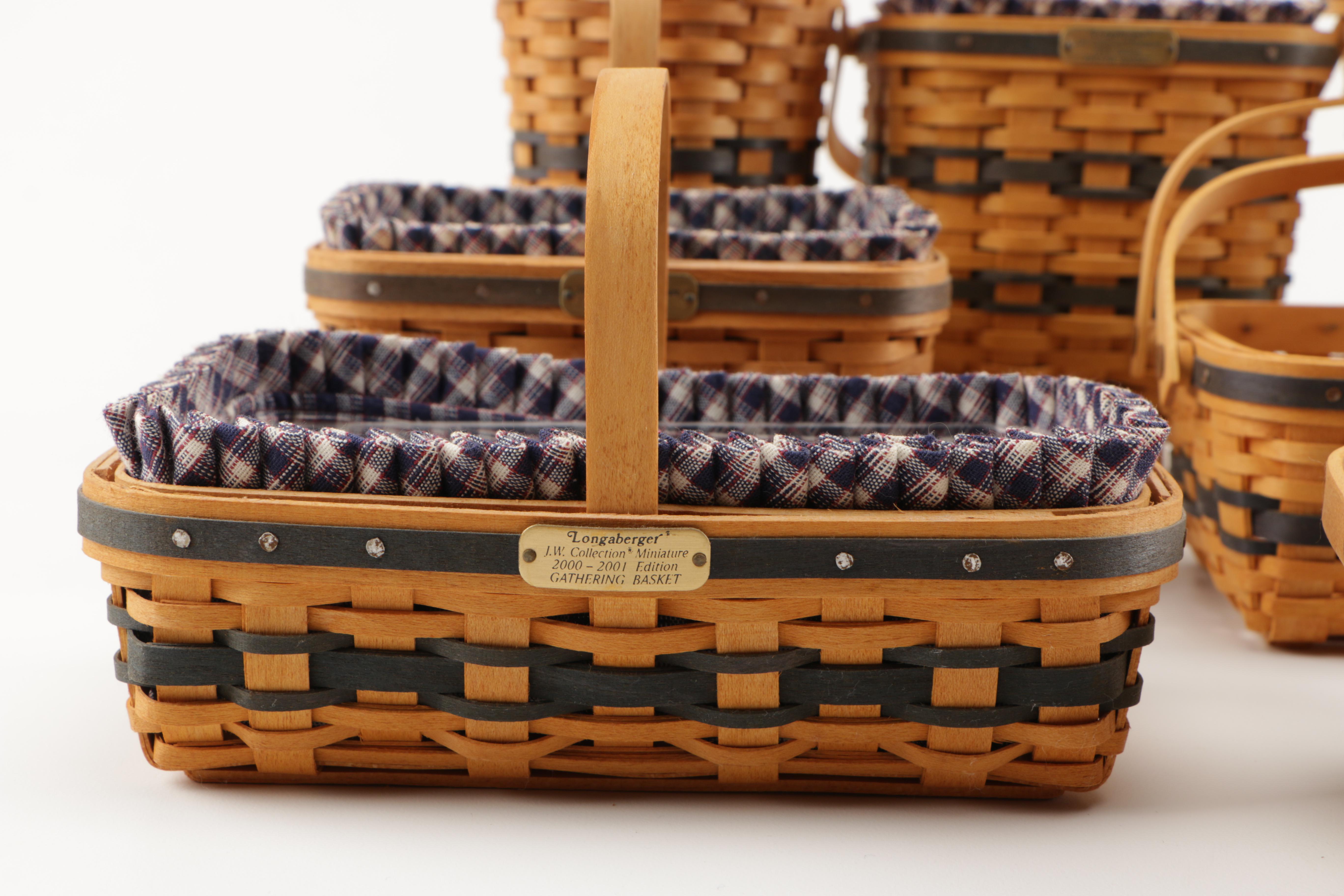 Longaberger JW Miniature Collection Baskets and Liners EBTH