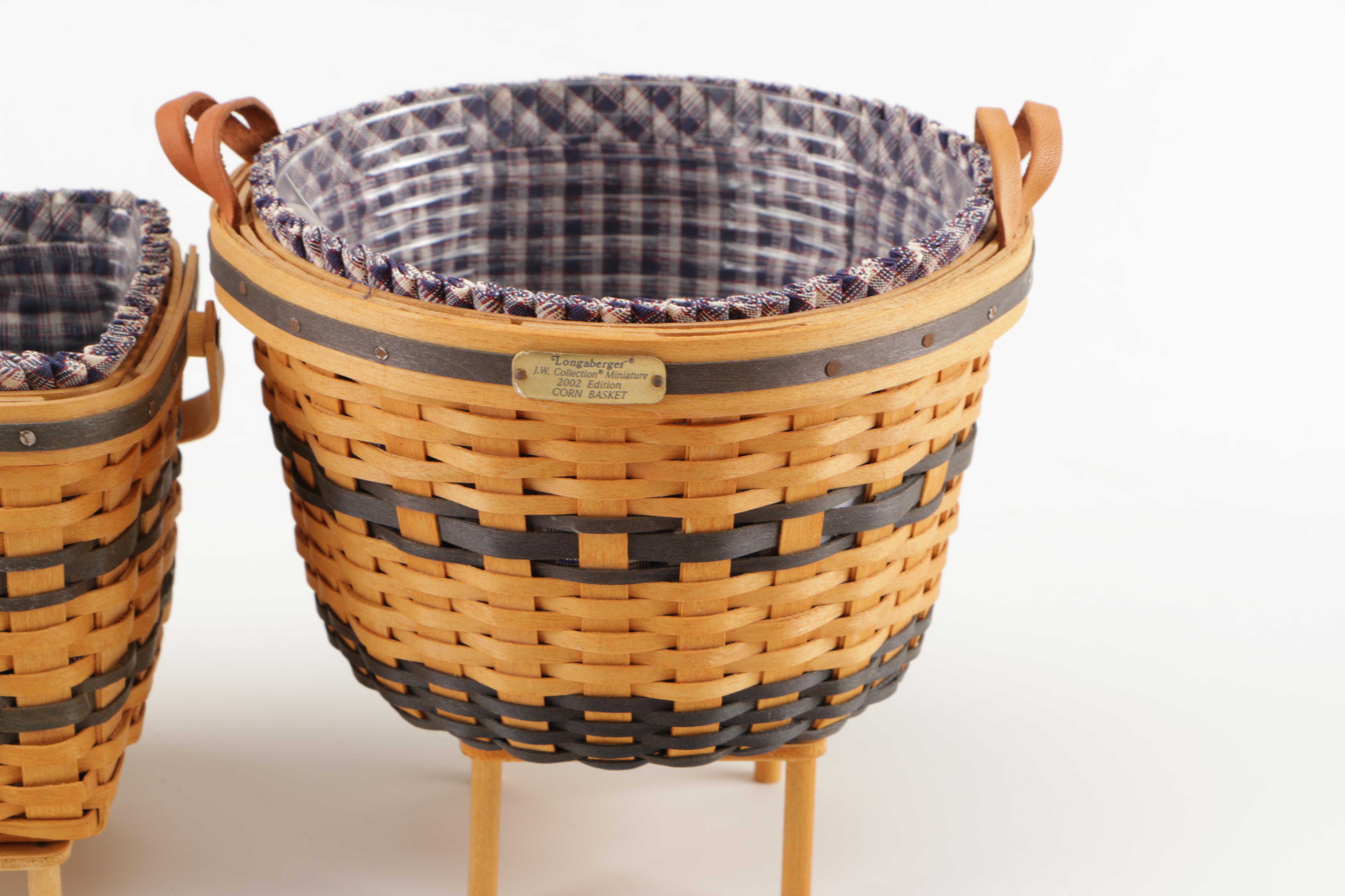 Longaberger JW Miniature Collection Baskets and Liners EBTH