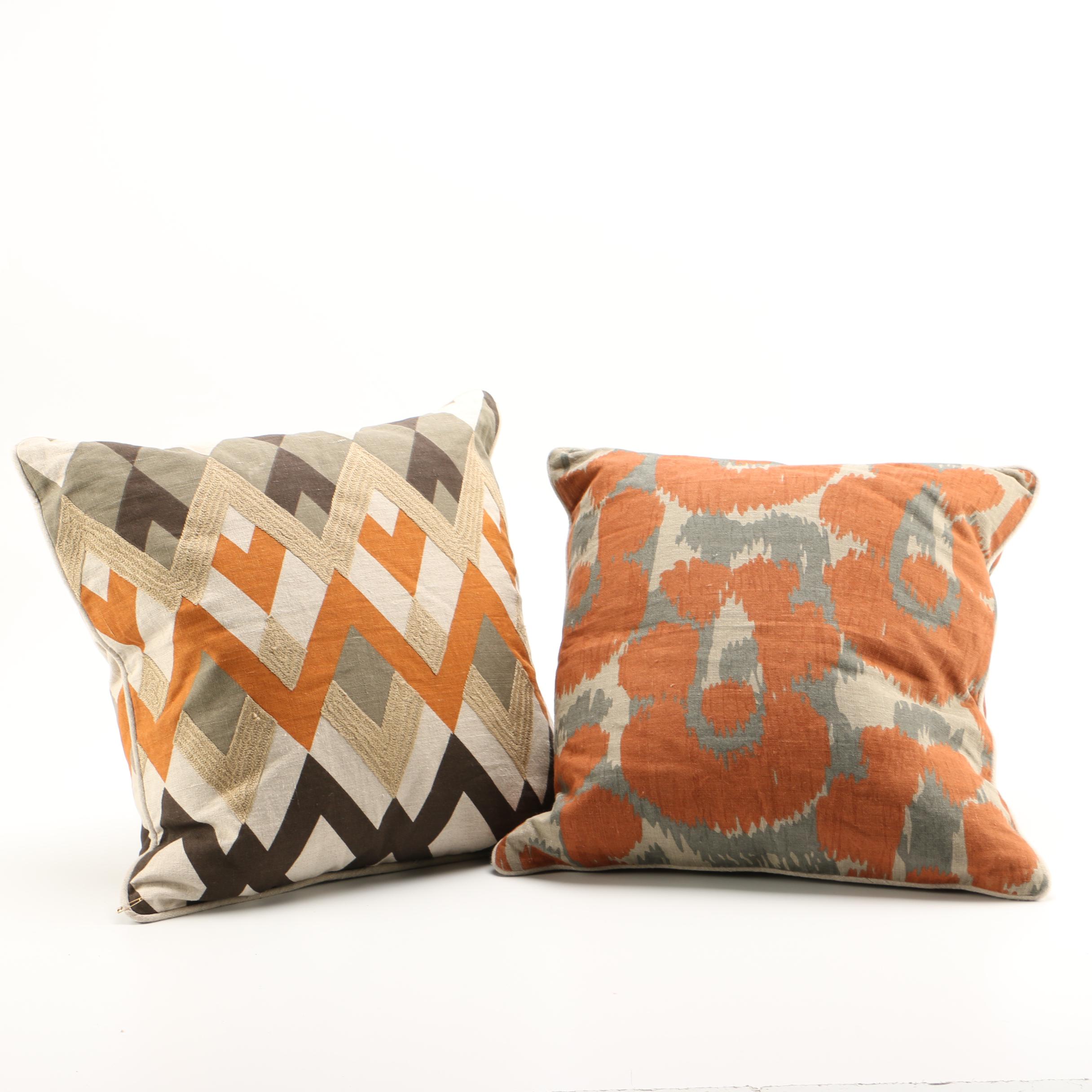 orange and gray throw pillows