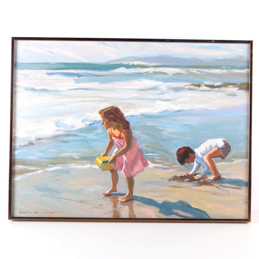 Marylee Johnson Oil Painting Of Beach Ebth