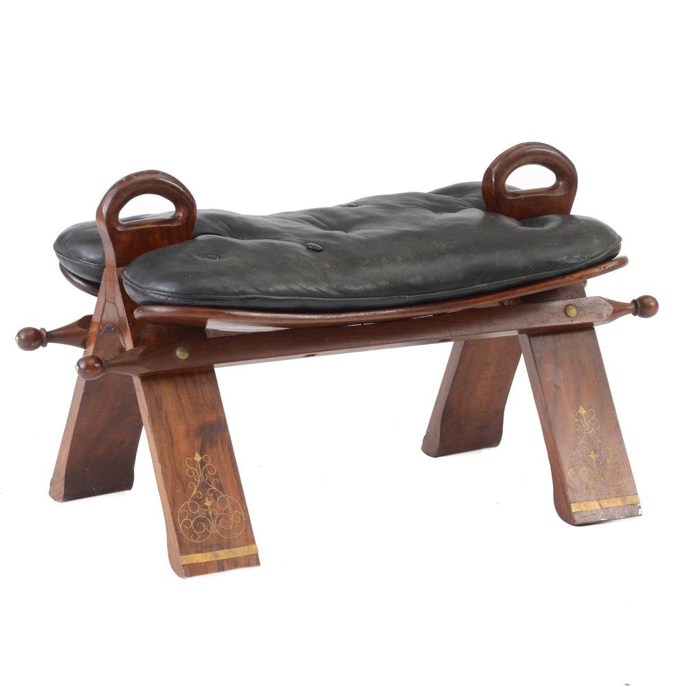 Vintage Moroccan Camel Saddle Stool Ebth