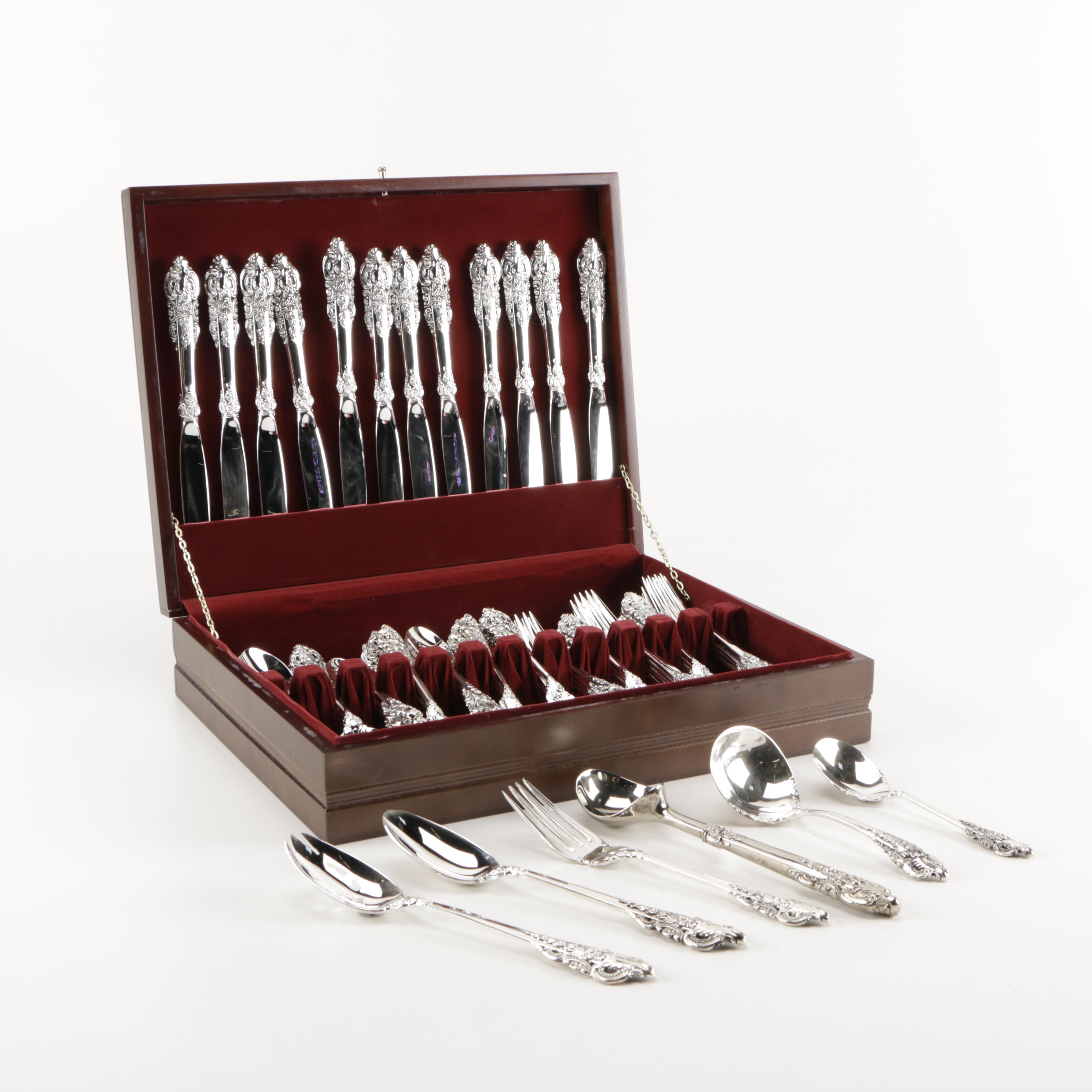 Godinger "Baroque" Silver Plate Flatware Set EBTH