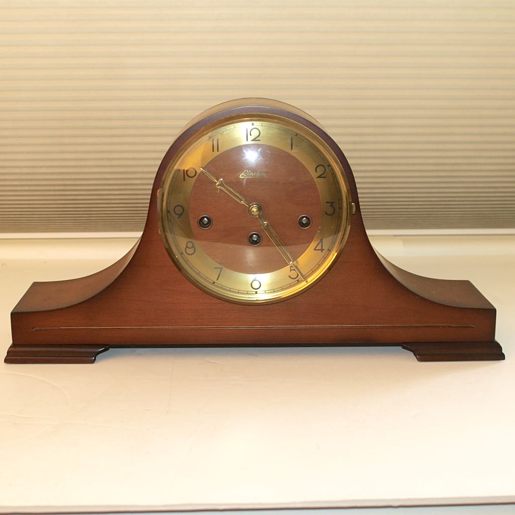 German Made Linden "Westminster" Chime & Key Wind Mantel Clock, 1970s