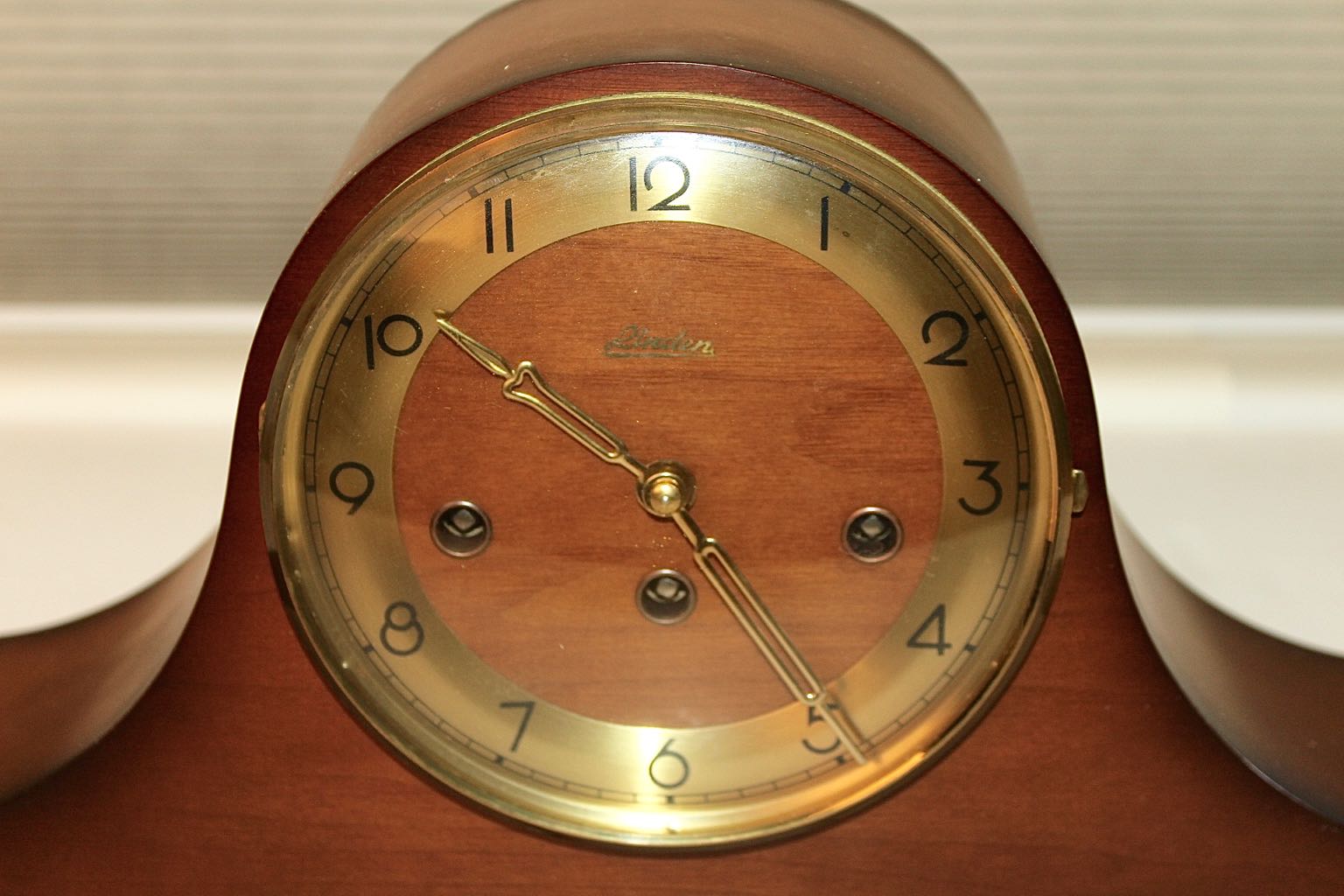 German Made Linden "Westminster" Chime & Key Wind Mantel Clock, 1970s