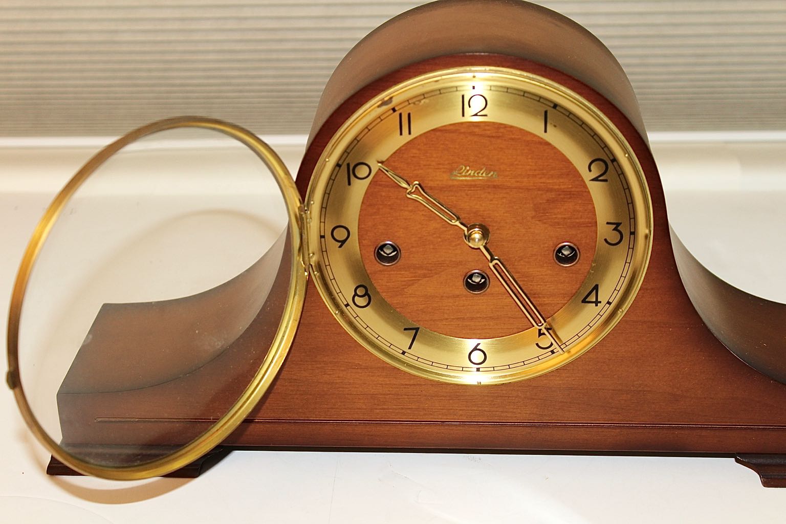 German Made Linden "Westminster" Chime & Key Wind Mantel Clock, 1970s EBTH