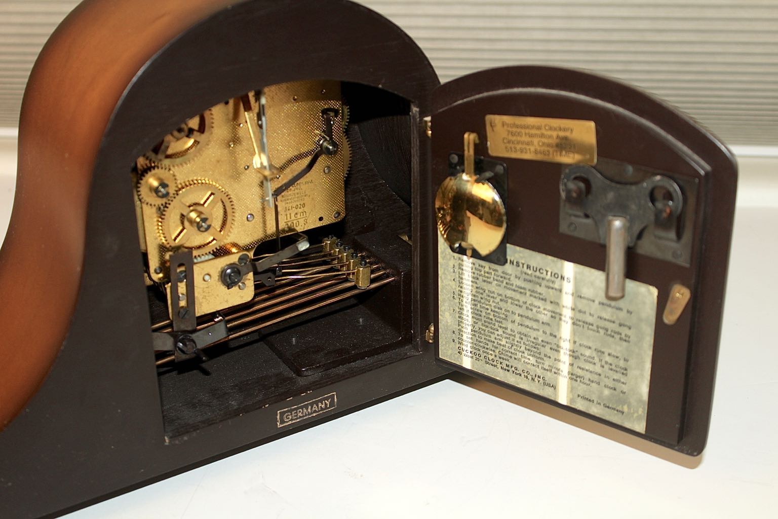 German Made Linden "Westminster" Chime & Key Wind Mantel Clock, 1970s EBTH