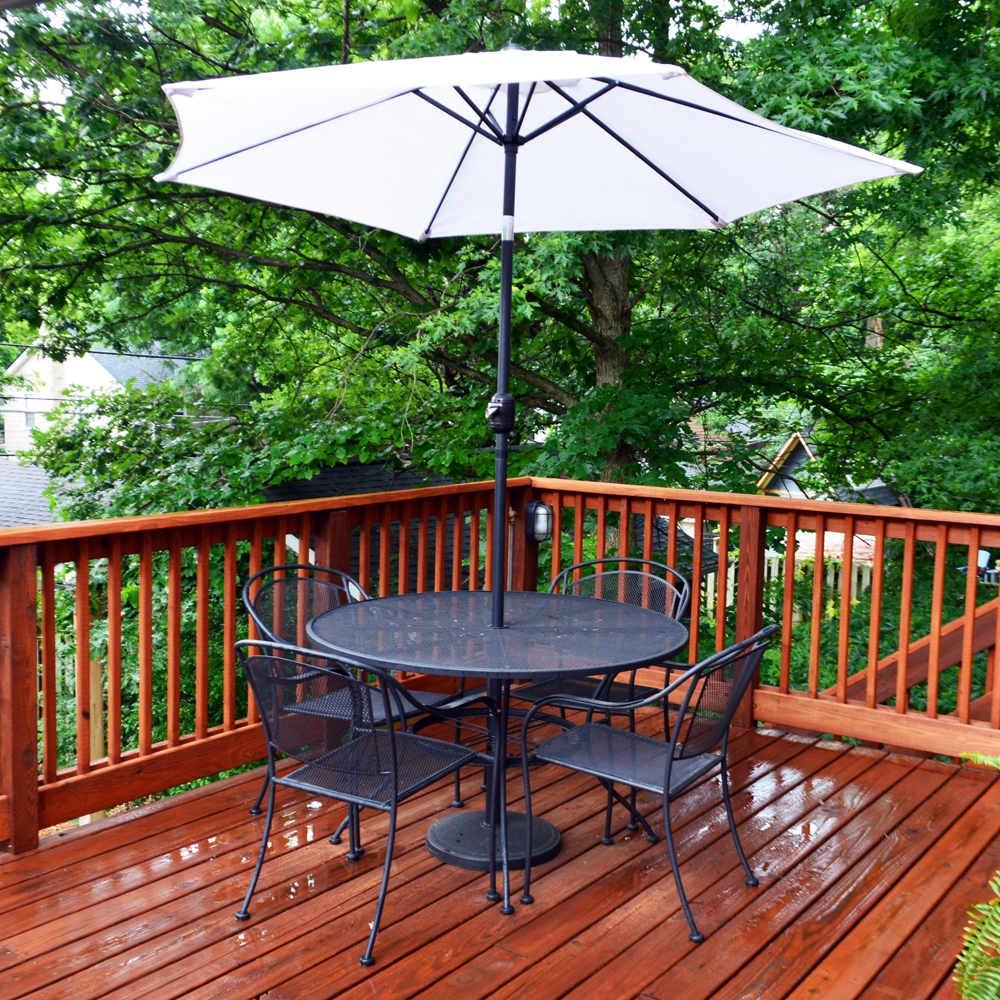 Metal Patio Table and Chairs Including Umbrella EBTH