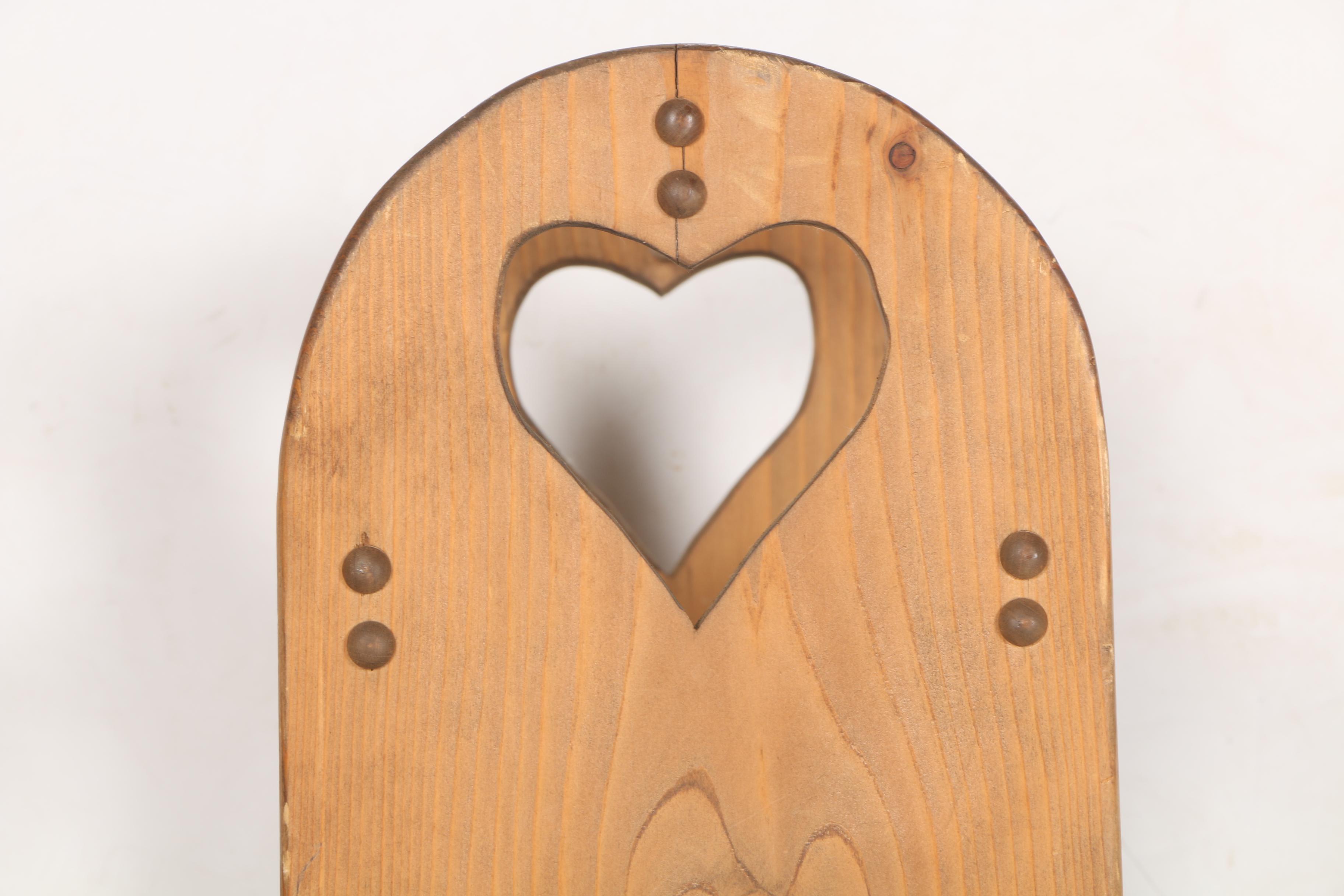 Primitive Style Pine Quilt Rack With HeartShaped Cutouts EBTH