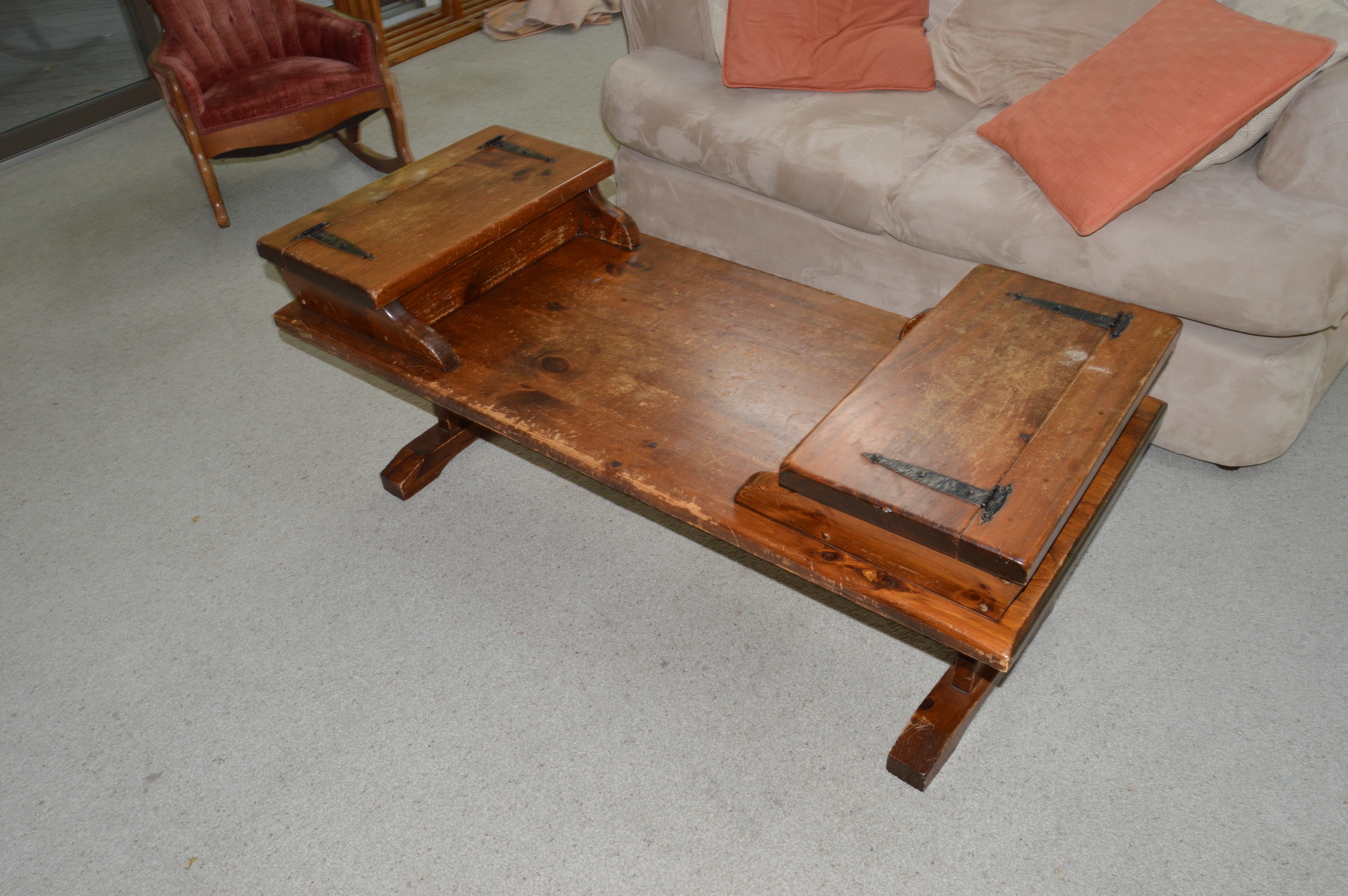 Vintage Wood Coffee Table with Storage : EBTH
