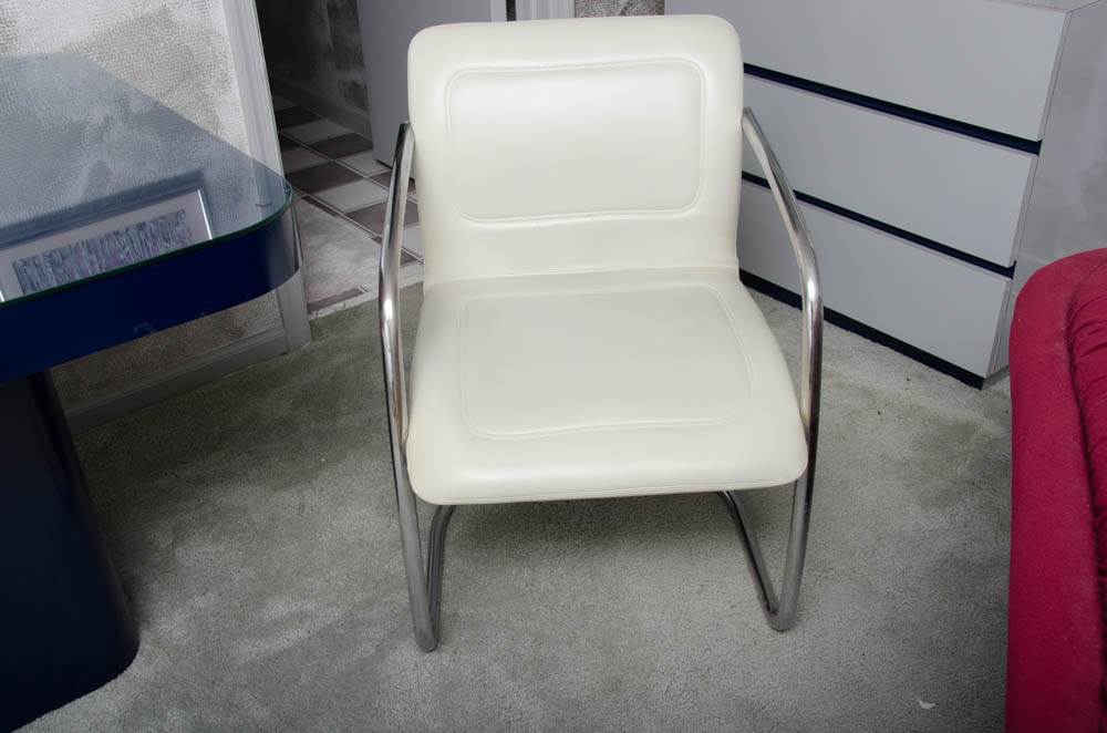 Navy Blue Card Table With Modern Style Chairs EBTH