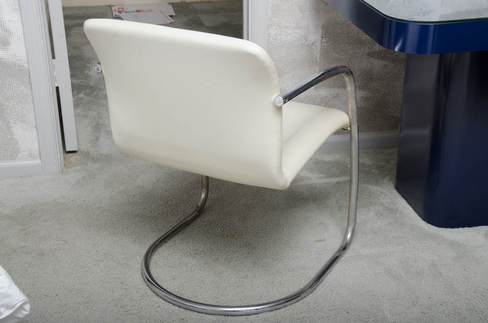 Navy Blue Card Table With Modern Style Chairs EBTH