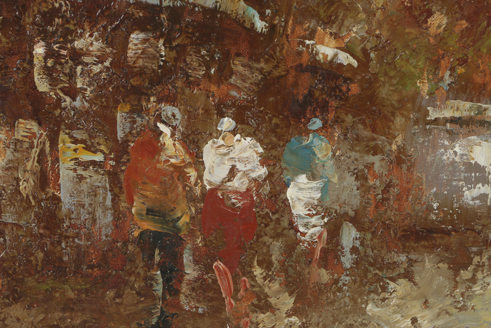 W. Kirby Oil Painting on Canvas Street Scene EBTH