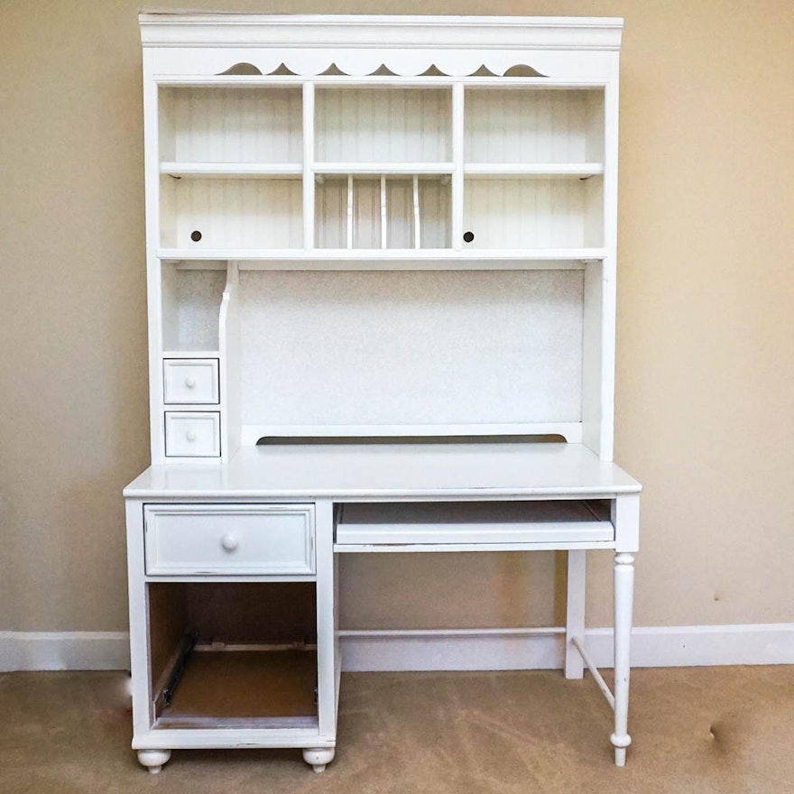 White Desk And Hutch By Stanley Furniture Ebth