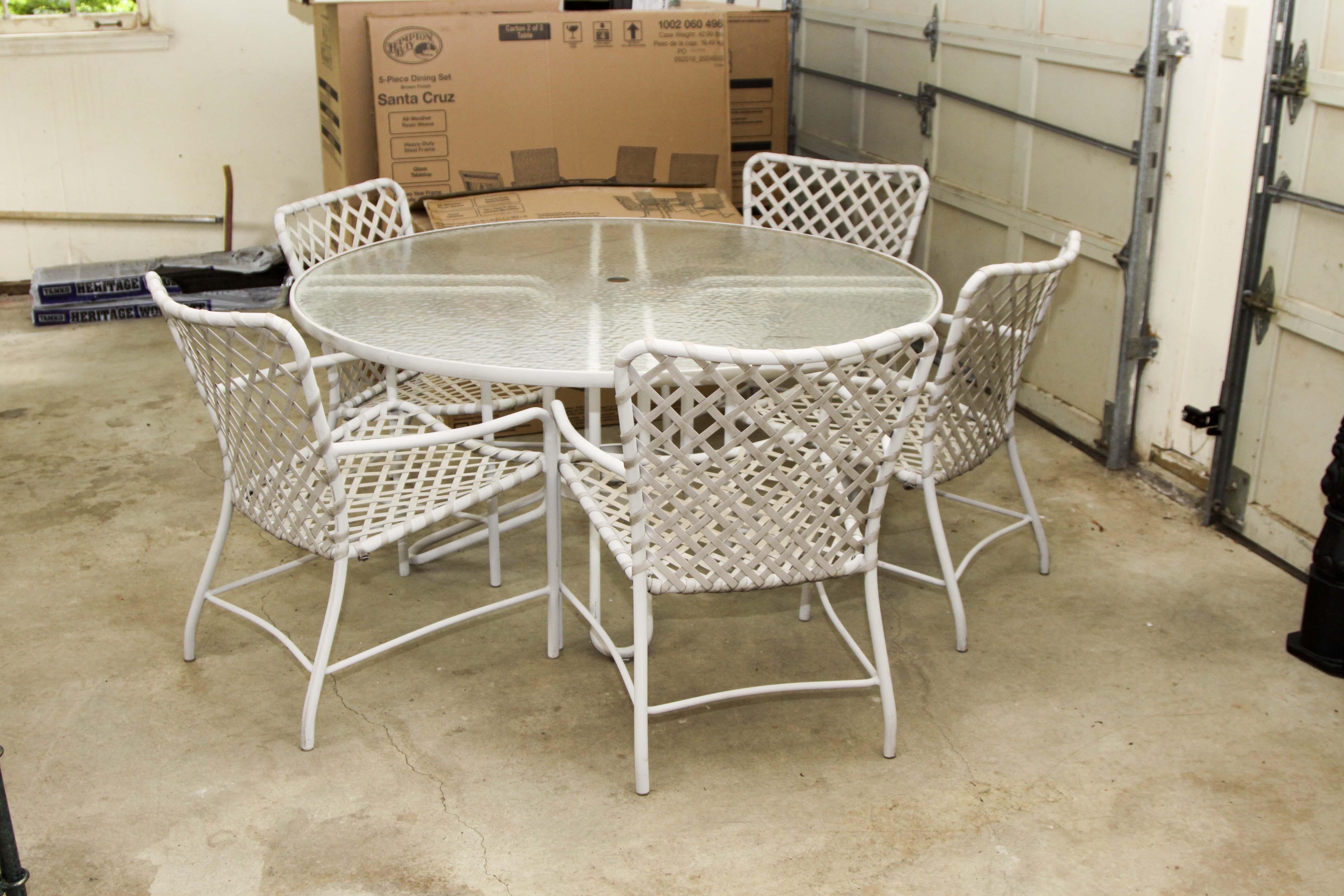 Brown Jordan Patio Glass Top Table and Chairs EBTH