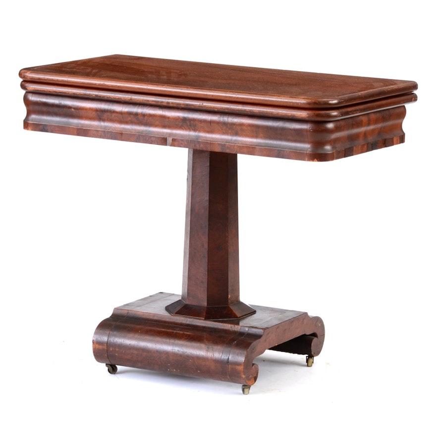 Antique Empire Style Mahogany FlipTop Game Table EBTH