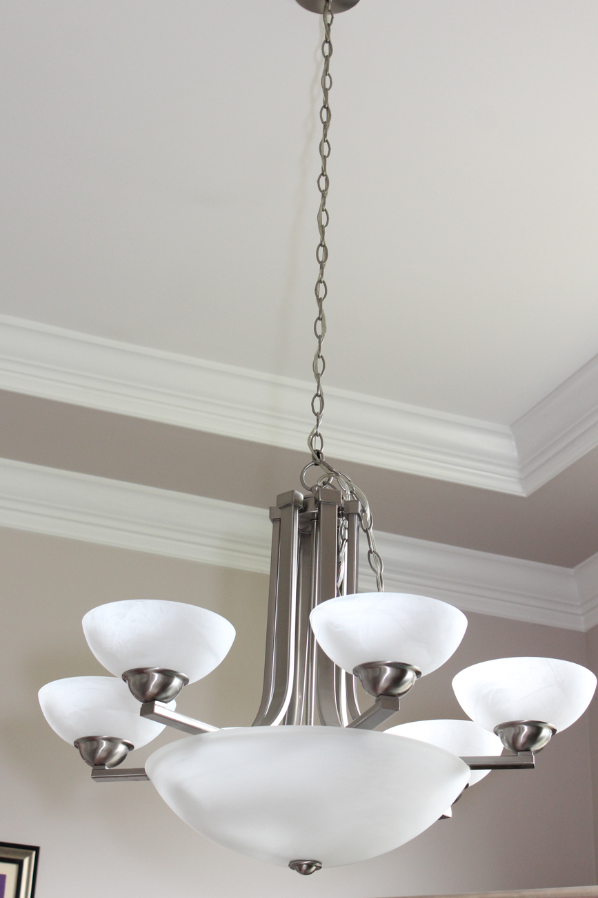 Modern Chrome Lighting Fixture With Matte White Glass Shades By Kichler