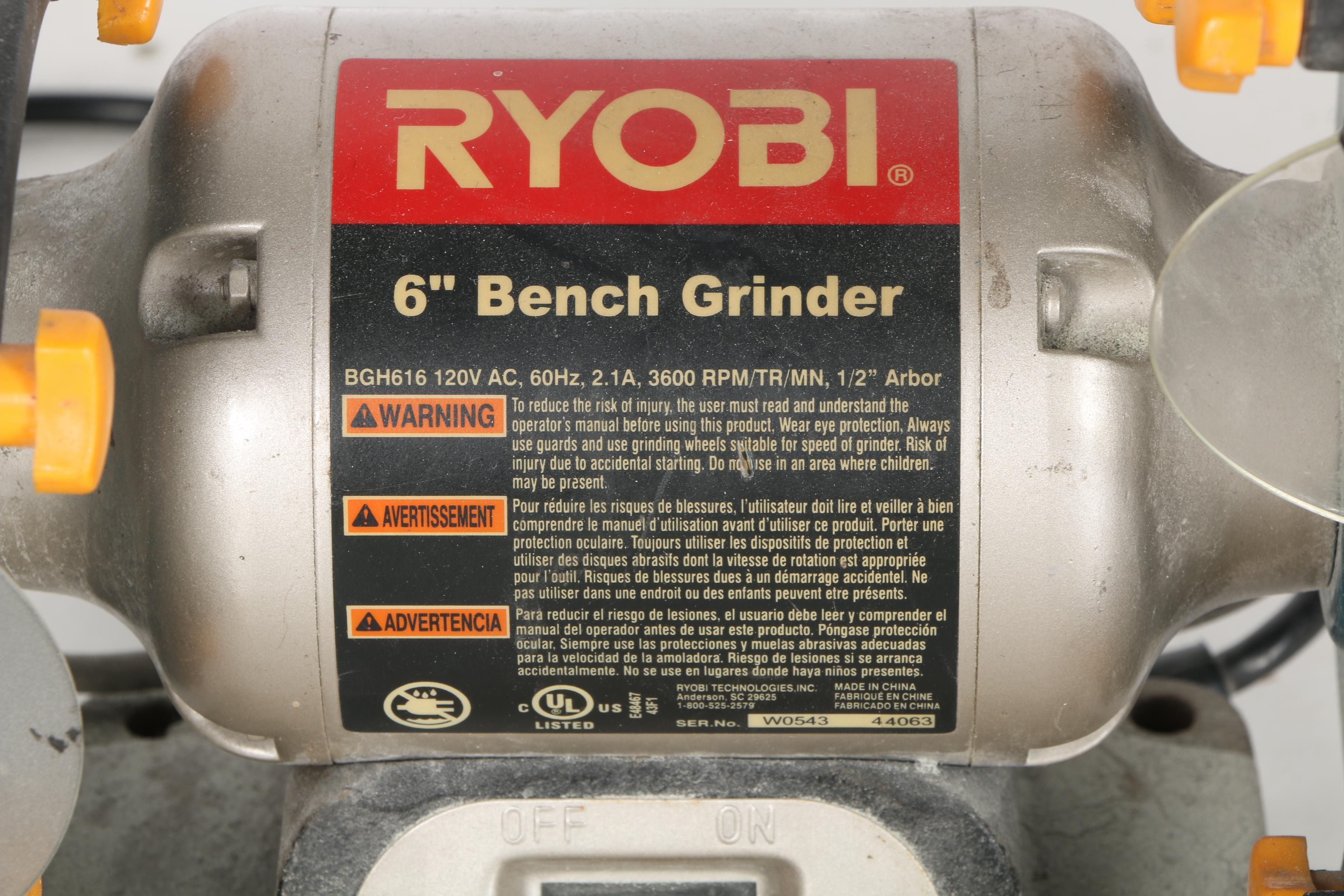 Ryobi 6" Bench Grinder EBTH