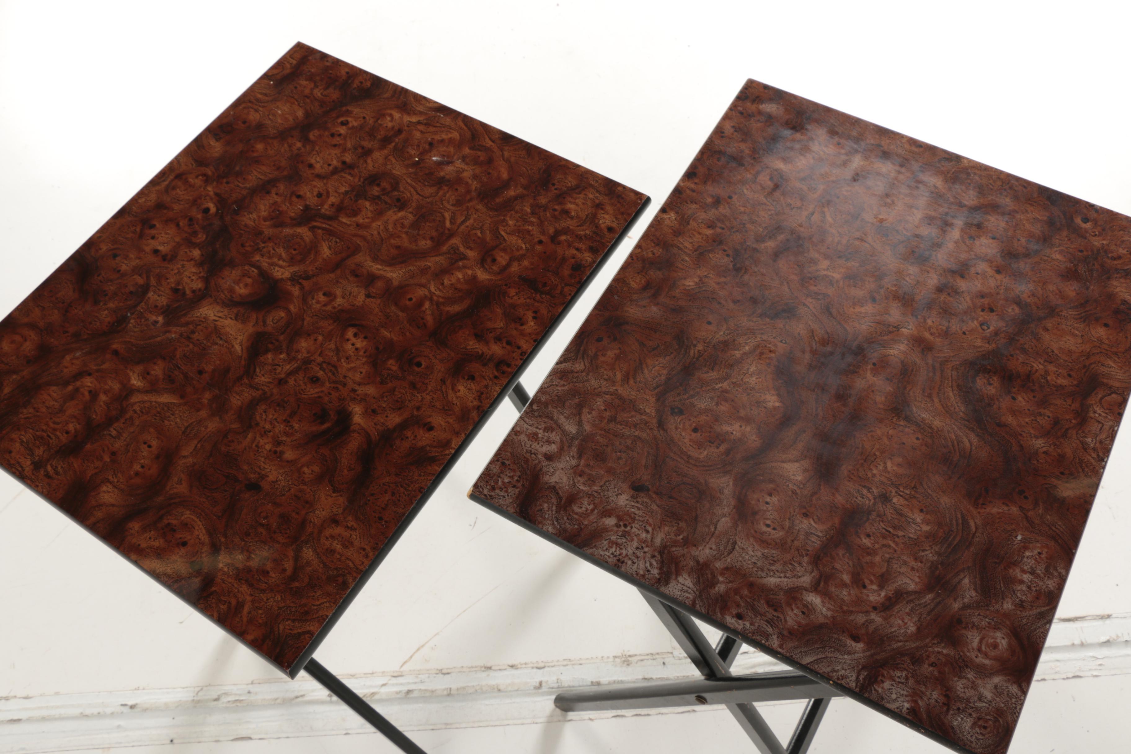 Scheibe Burl Veneer Folding Tables EBTH