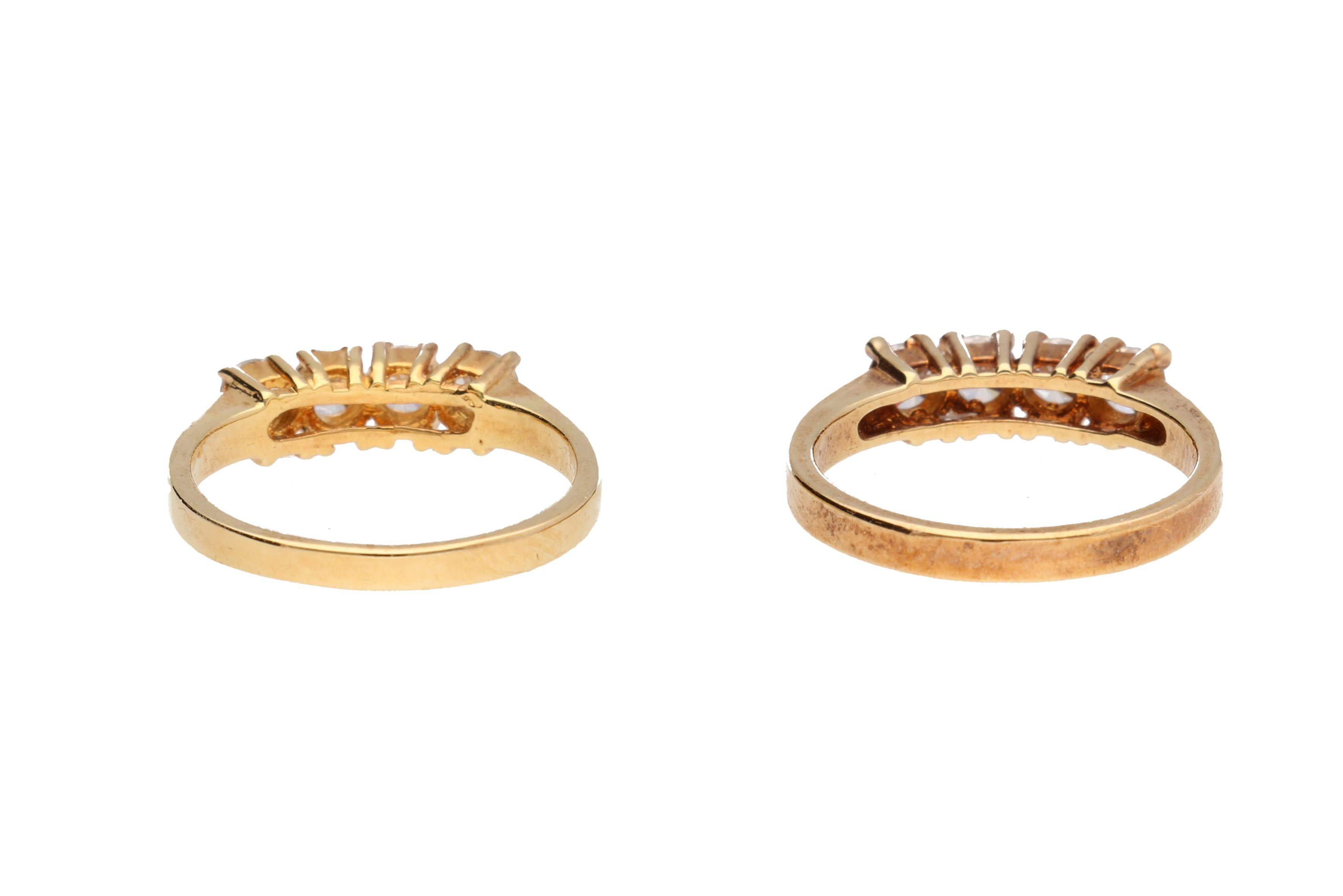 Five Gold Toned Costume Rings EBTH