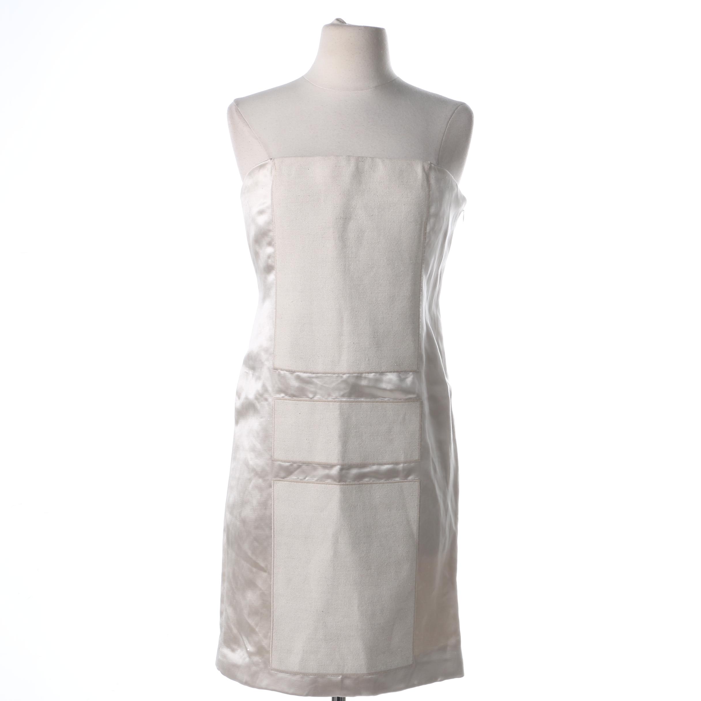 prada white strapless dress
