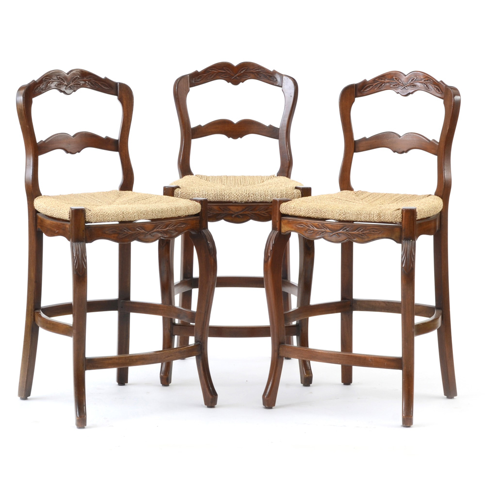 french country counter stools with rush seats